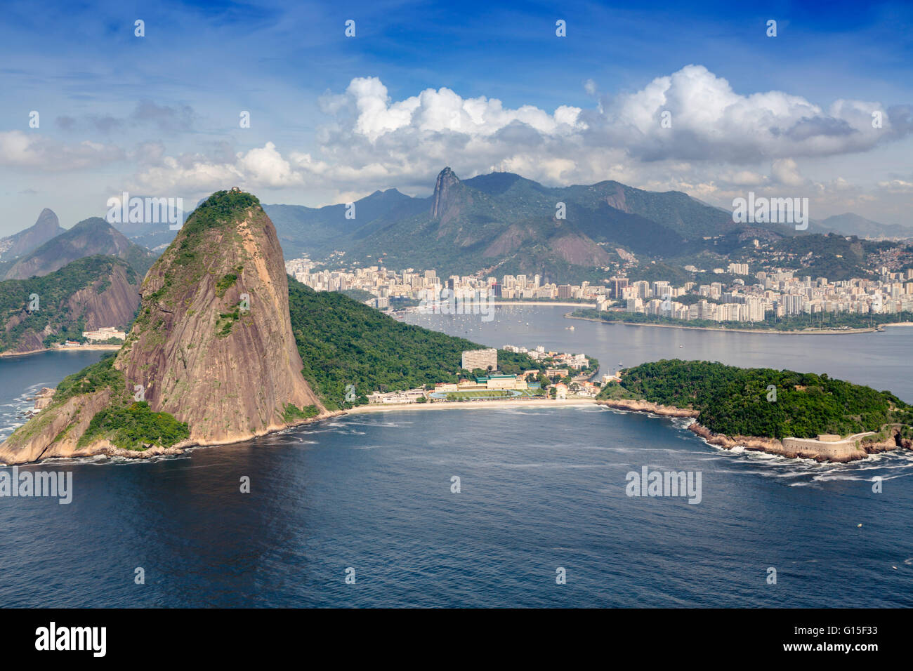 Sugar Loaf and Guanabara Bay, Rio de Janeiro, Brazil, South America Stock Photo