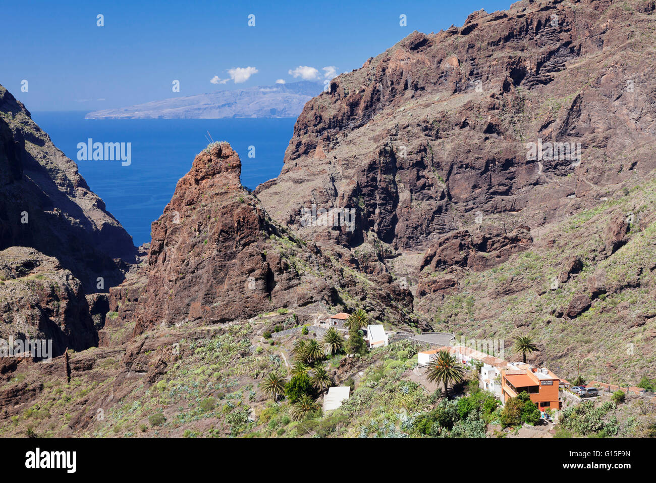 Mountain village Masca, Teno Mountains, Tenerife, Canary Islands, Spain, Europe Stock Photo