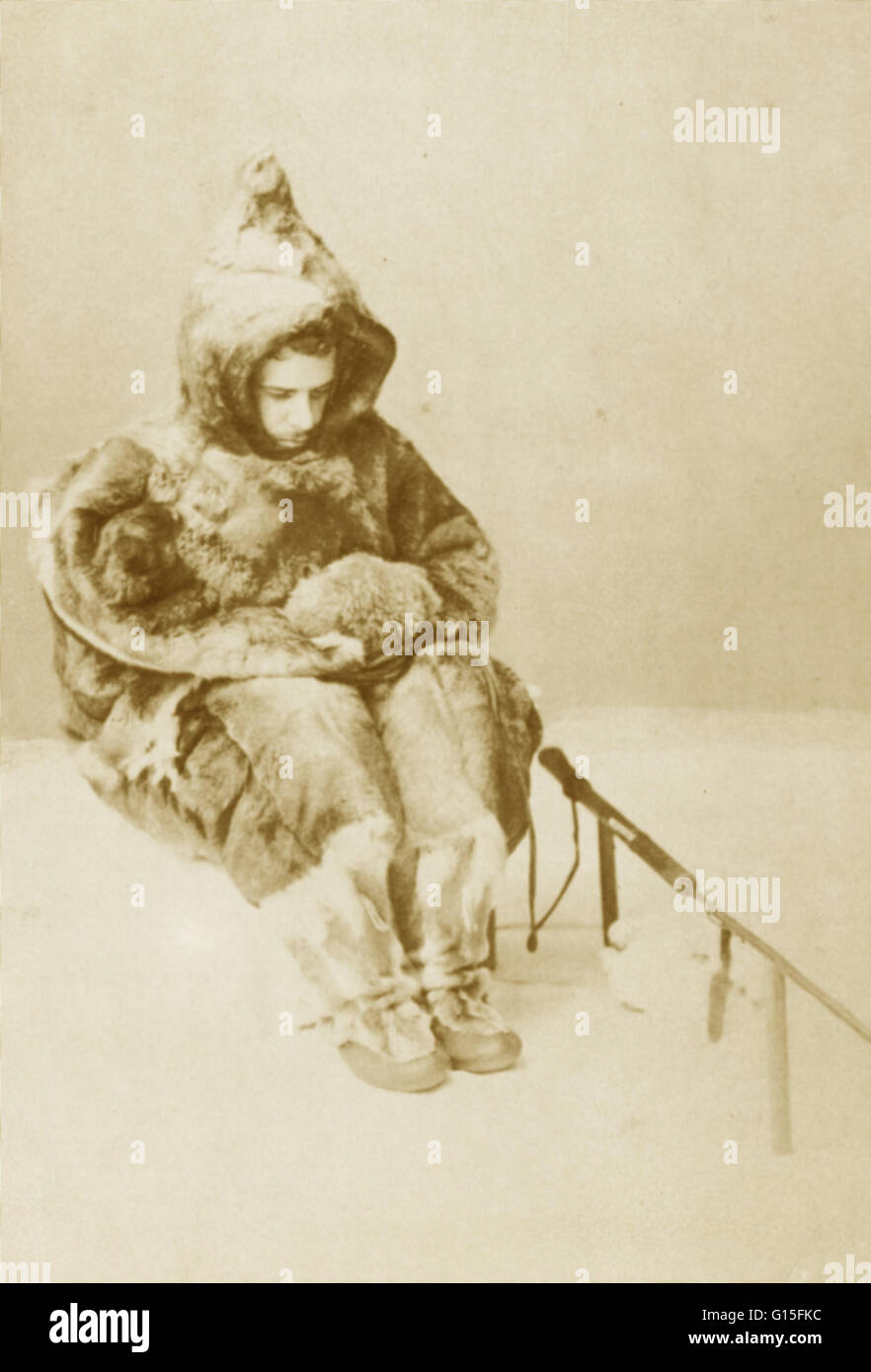 Franz Boas (July 9, 1858 - December 21, 1942) was a German American anthropologist. A pioneer of modern anthropology, he has been called the 'Father of American Anthropology'. Here, Boas is in the studio at Minden posing as an Inuit awaiting the return of Stock Photo
