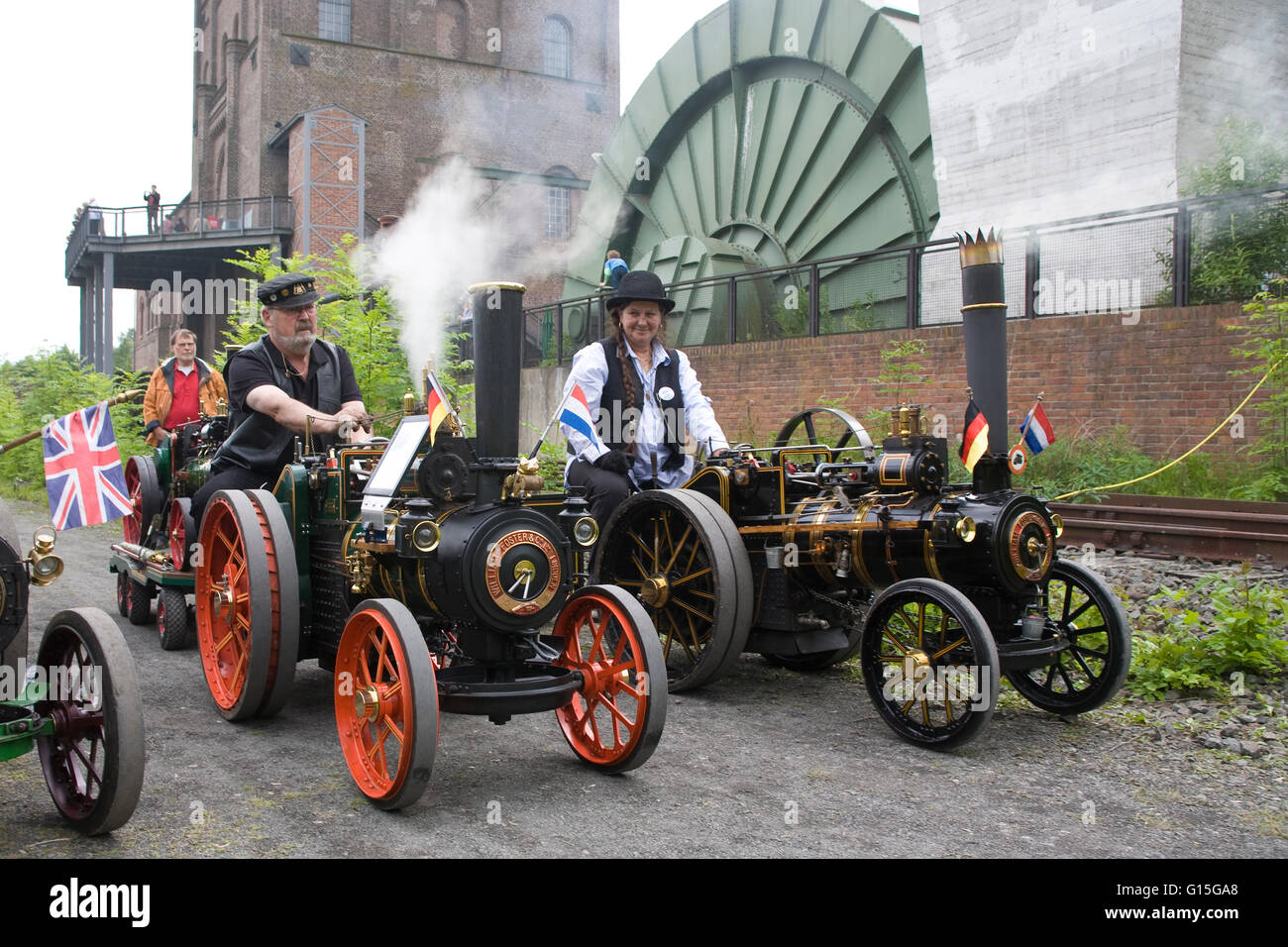 Europe, Germany, North Rhine-Westphalia, Ruhr area, Bochum, the largest festival in Germany for historical steam engines, steam  Stock Photo