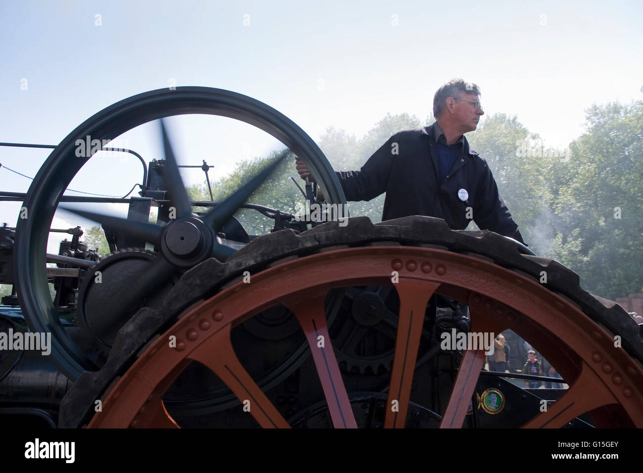 Europe, Germany, North Rhine-Westphalia, Ruhr area, Bochum, the largest festival in Germany for historical steam engines, steam  Stock Photo