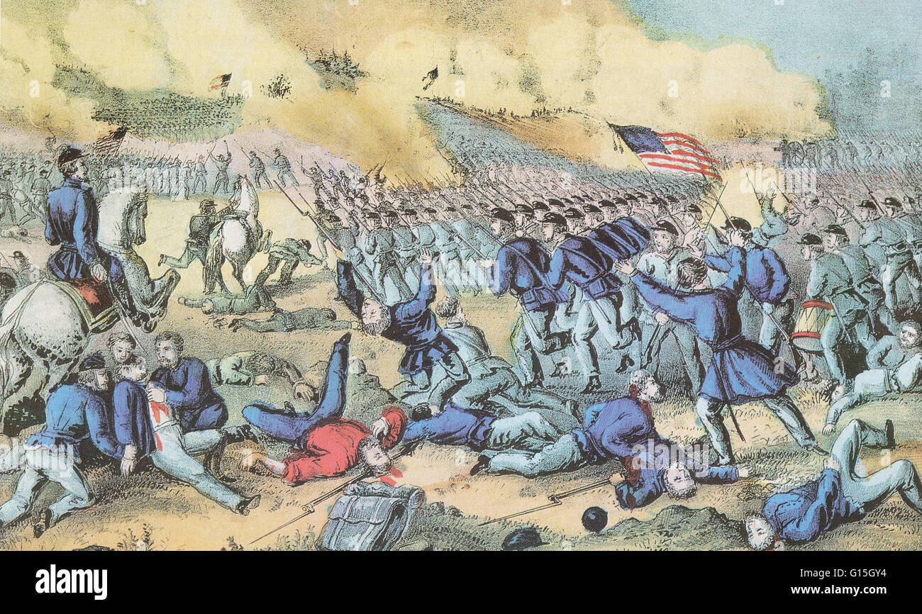 The Battle of Fredericksburg was fought December 11-15, 1862, in and around Fredericksburg, Virginia, between General Robert E. Lee's Confederate Army of Northern Virginia and the Union Army of the Potomac, commanded by Major General Ambrose E. Burnside. Stock Photo