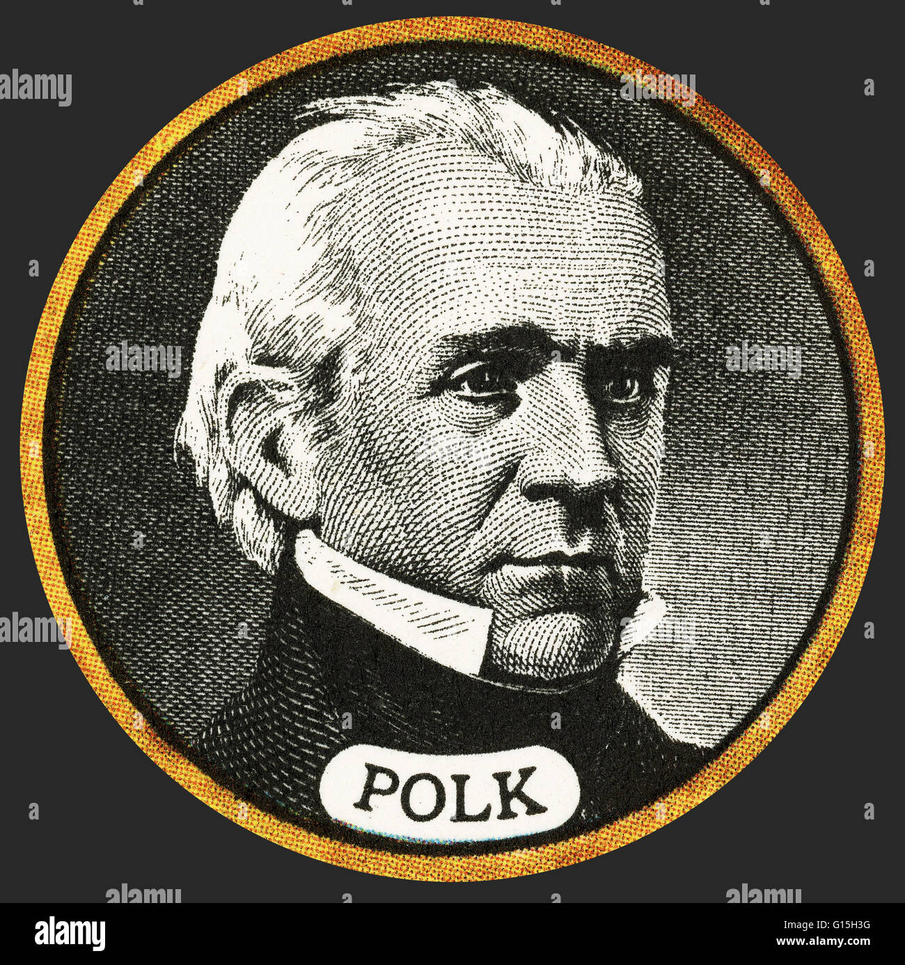 James Knox Polk (November 2, 1795 - June 15, 1849) was the 11th President of the United States (1845-1849). A Democrat, Polk served as the 17th Speaker of the House of Representatives (1835-1839) and Governor of Tennessee (1839-1841). He was the dark hors Stock Photo