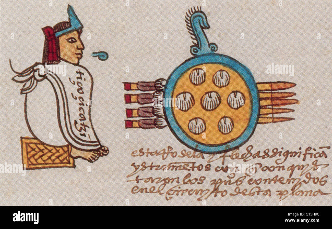 Moctezuma II in the Codex Mendoza. Stock Photo
