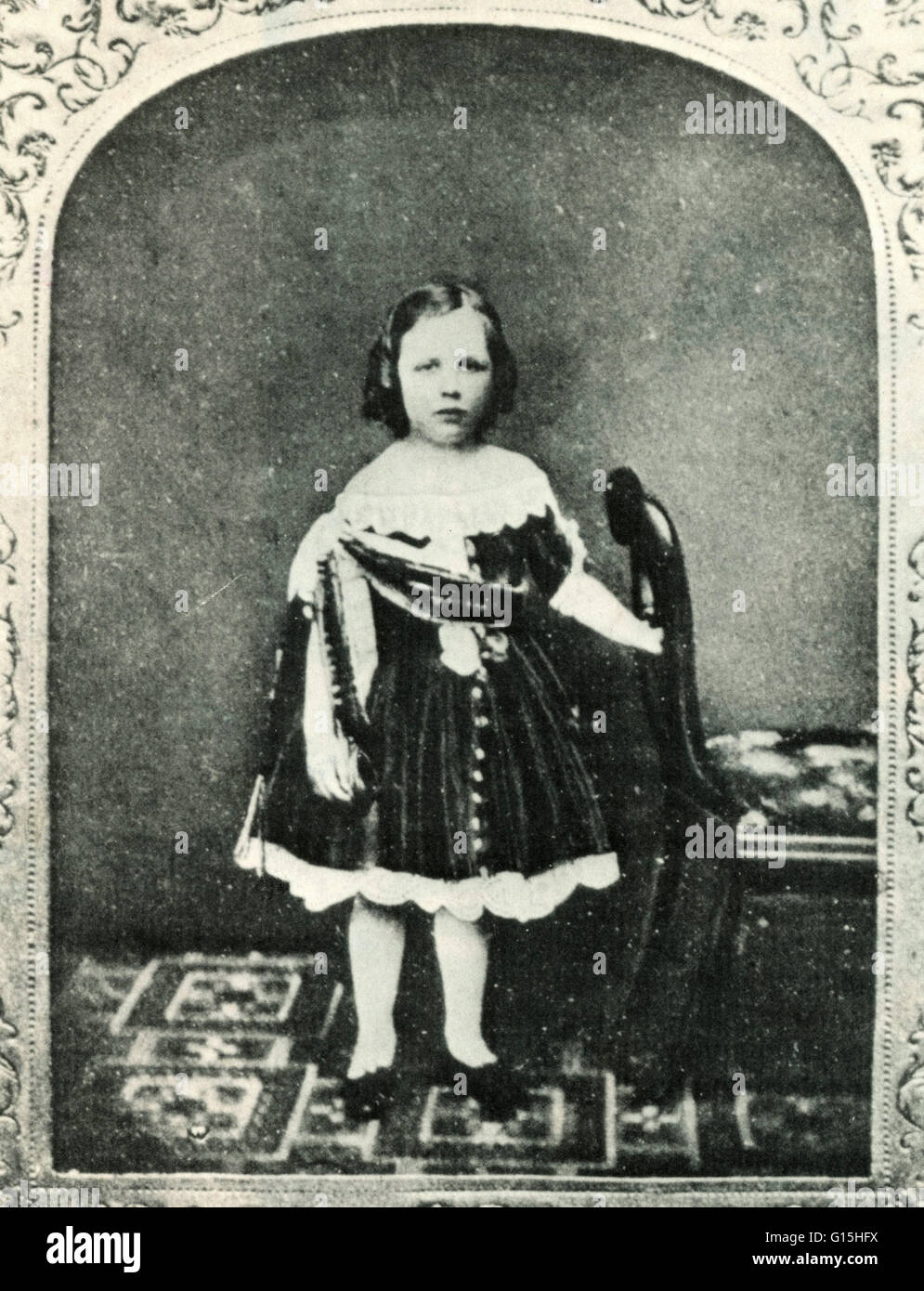 Undated portrait of Oscar Wilde as a young child. Oscar Fingal O'Flahertie Wills Wilde (October 16, 1854 - November 30, 1900) was an Irish writer and poet. After writing in different forms, he became one of London's most popular playwrights. He is remembe Stock Photo