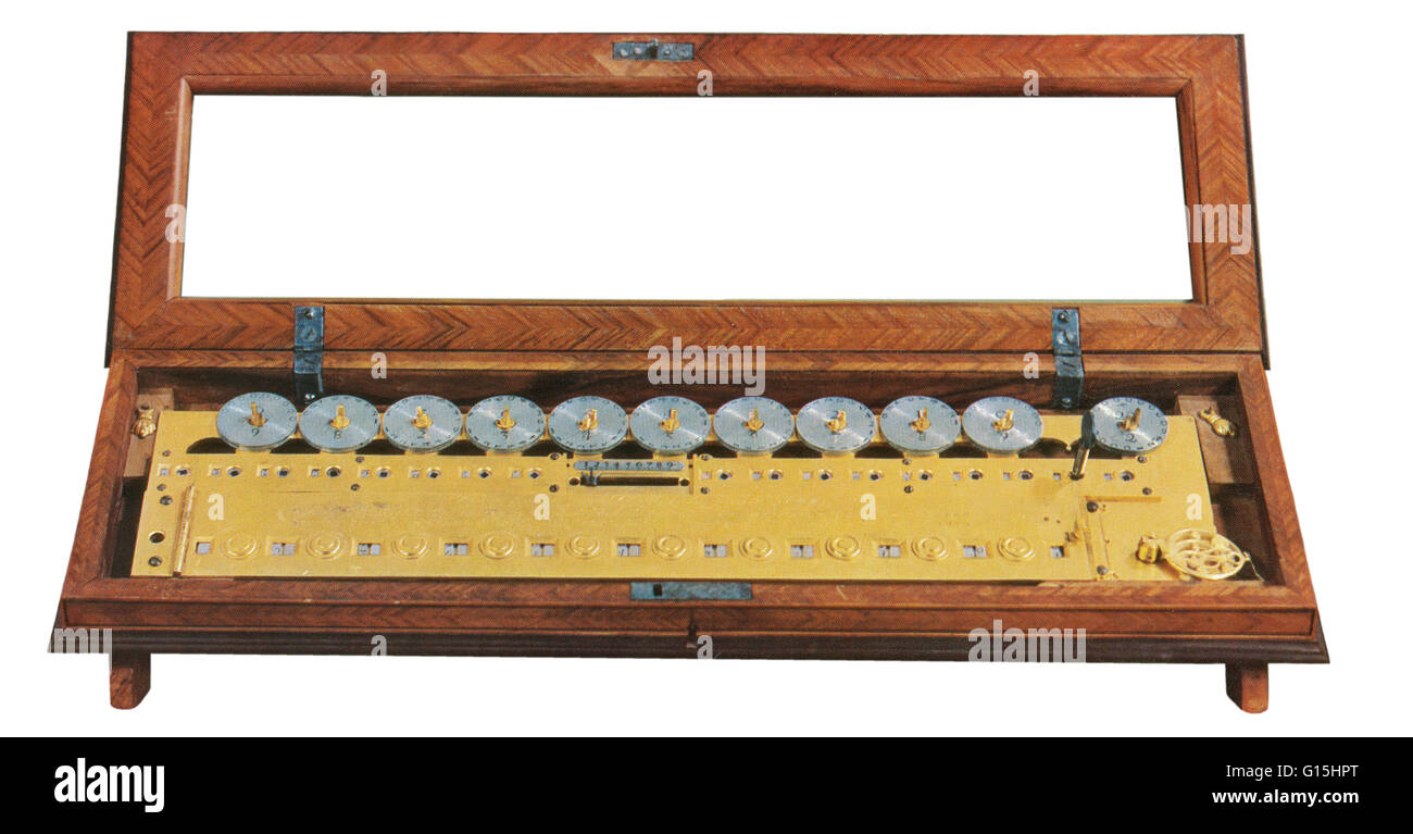 Enhanced image of the multiplication machine invented by Sir Samual
