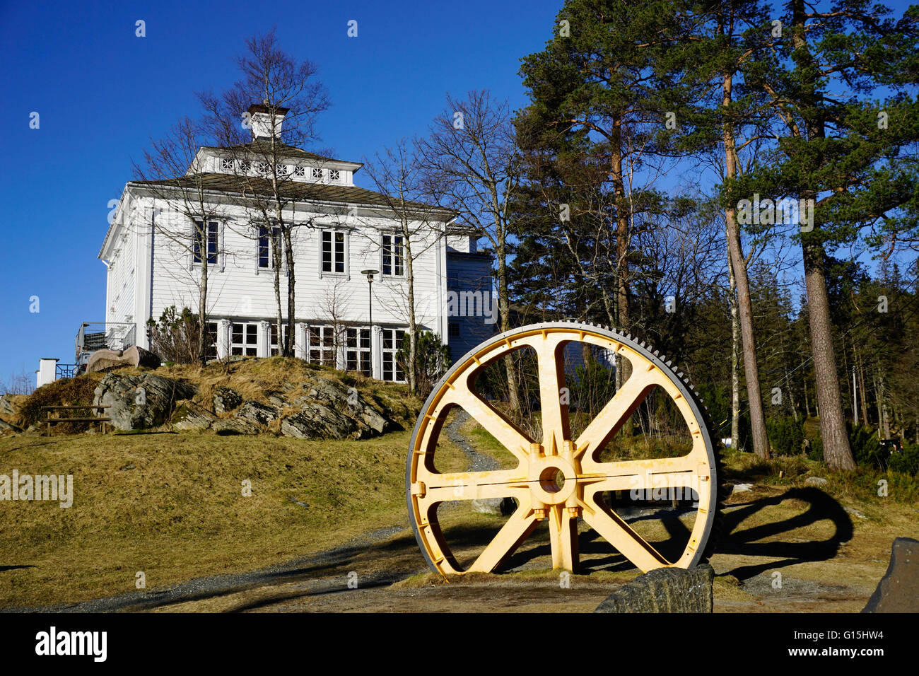 Restaurant on Mount Floyen, Bergen, Hordaland, Norway, Scandinavia, Europe Stock Photo