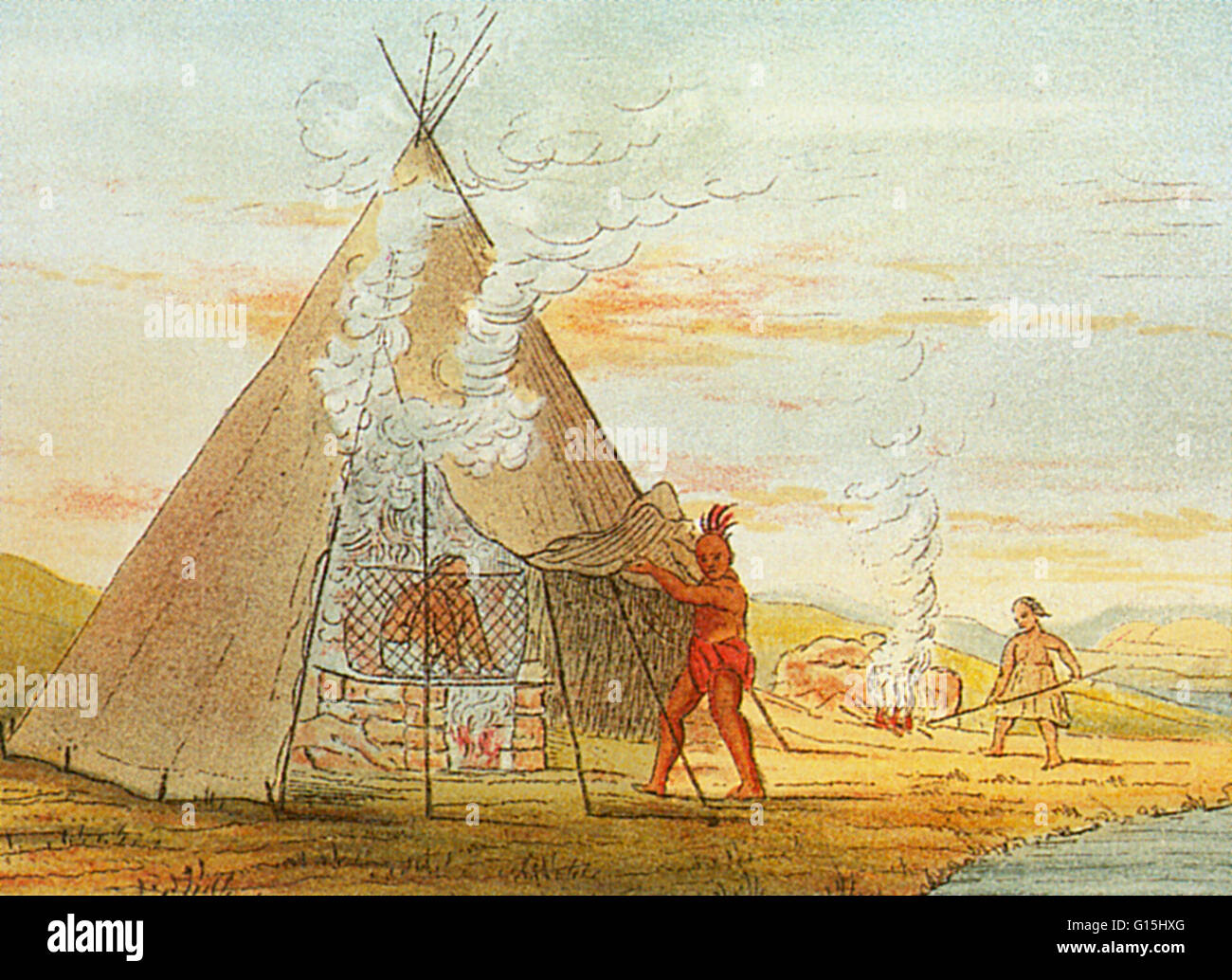 Native Americans used 'sweat-houses' like this one to rid their bodies of toxins when they were ill. The sweat lodge (also called purification ceremony, sweat house, medicine lodge, medicine house, or sweat) is a ceremonial sauna and is an important event Stock Photo