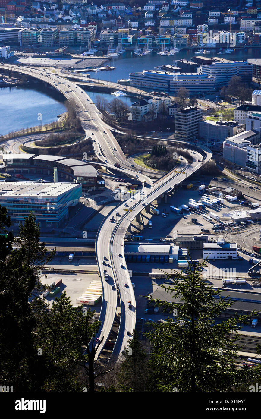 Road system, Bergen, Norway, Scandinavia, Europe Stock Photo