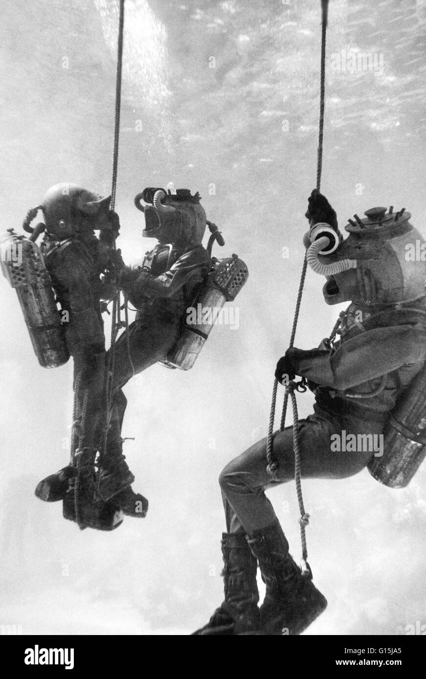 Deep sea divers. Stock Photo