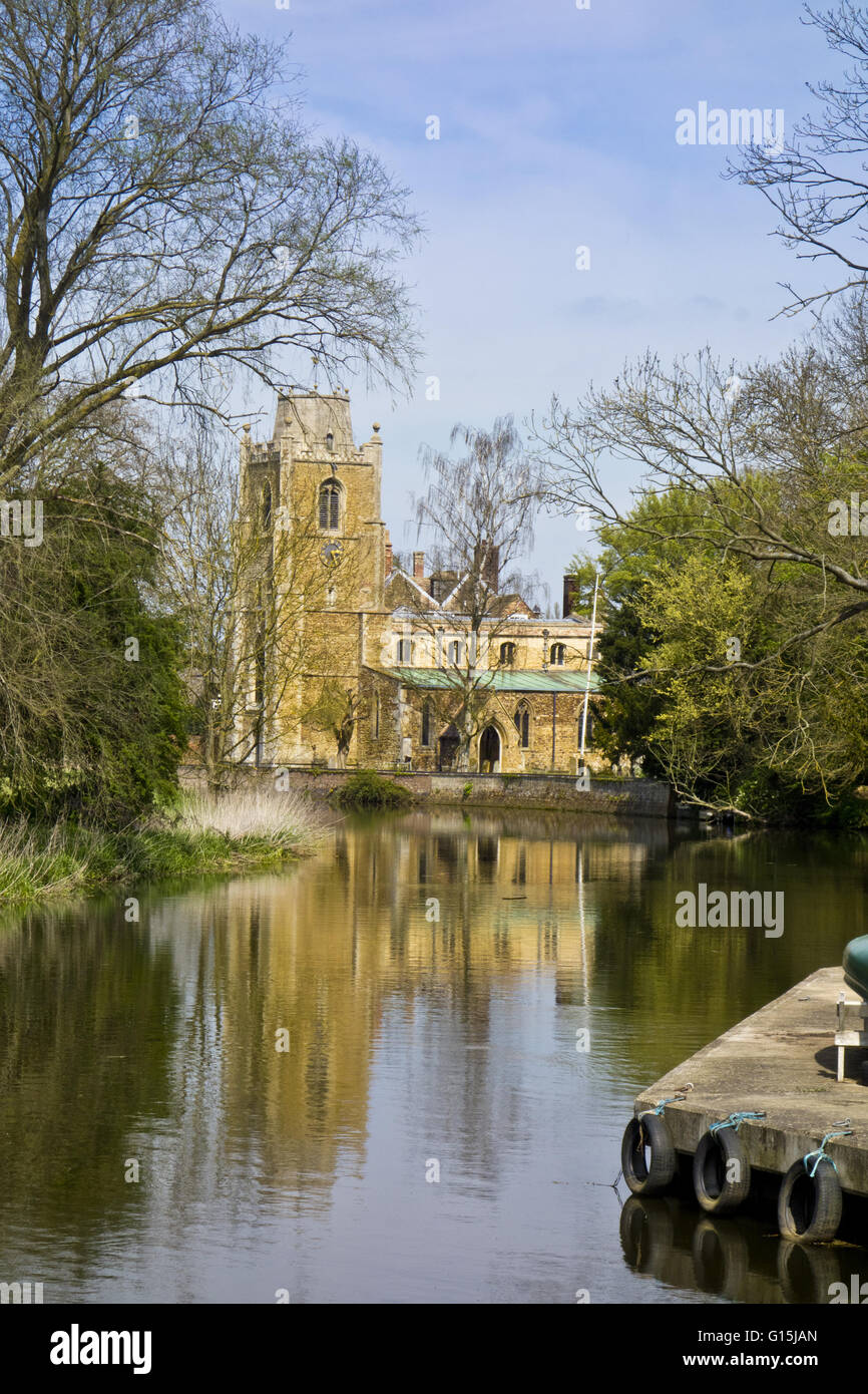 the church Hemingford Grey Stock Photo