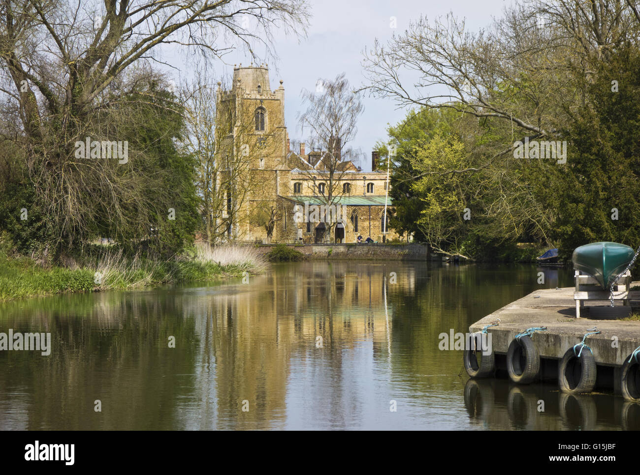 the church Hemingford Grey Stock Photo Alamy
