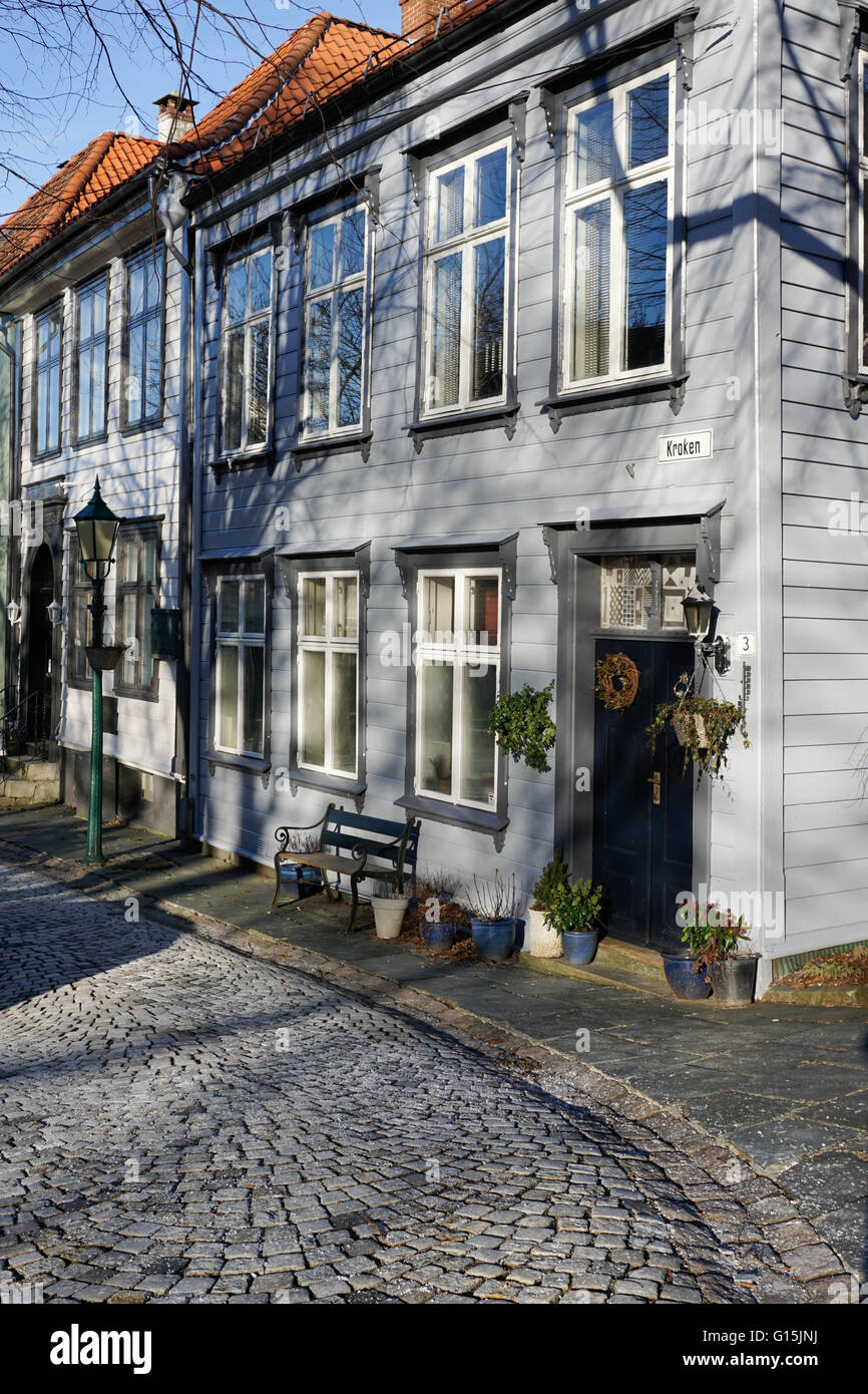 Old Houses in the Bryggen District, Bergen, Hordaland, Norway, Scandinavia, Europe Stock Photo