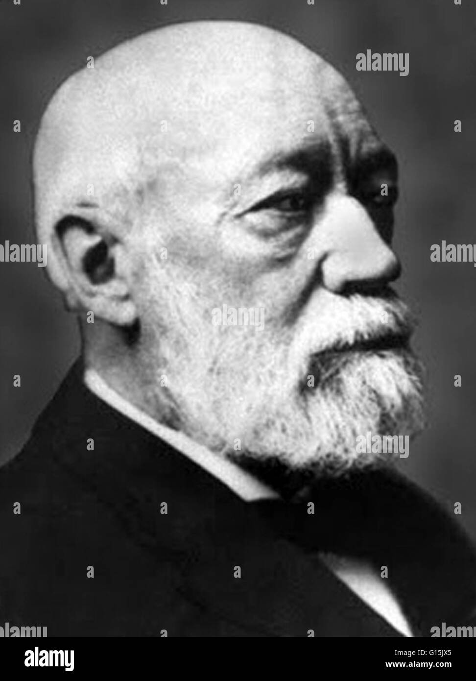 John Wesley Hyatt (1837-1920) was an American inventor. He is mainly known for simplifying the production of celluloid, the first industrial plastic. Stock Photo