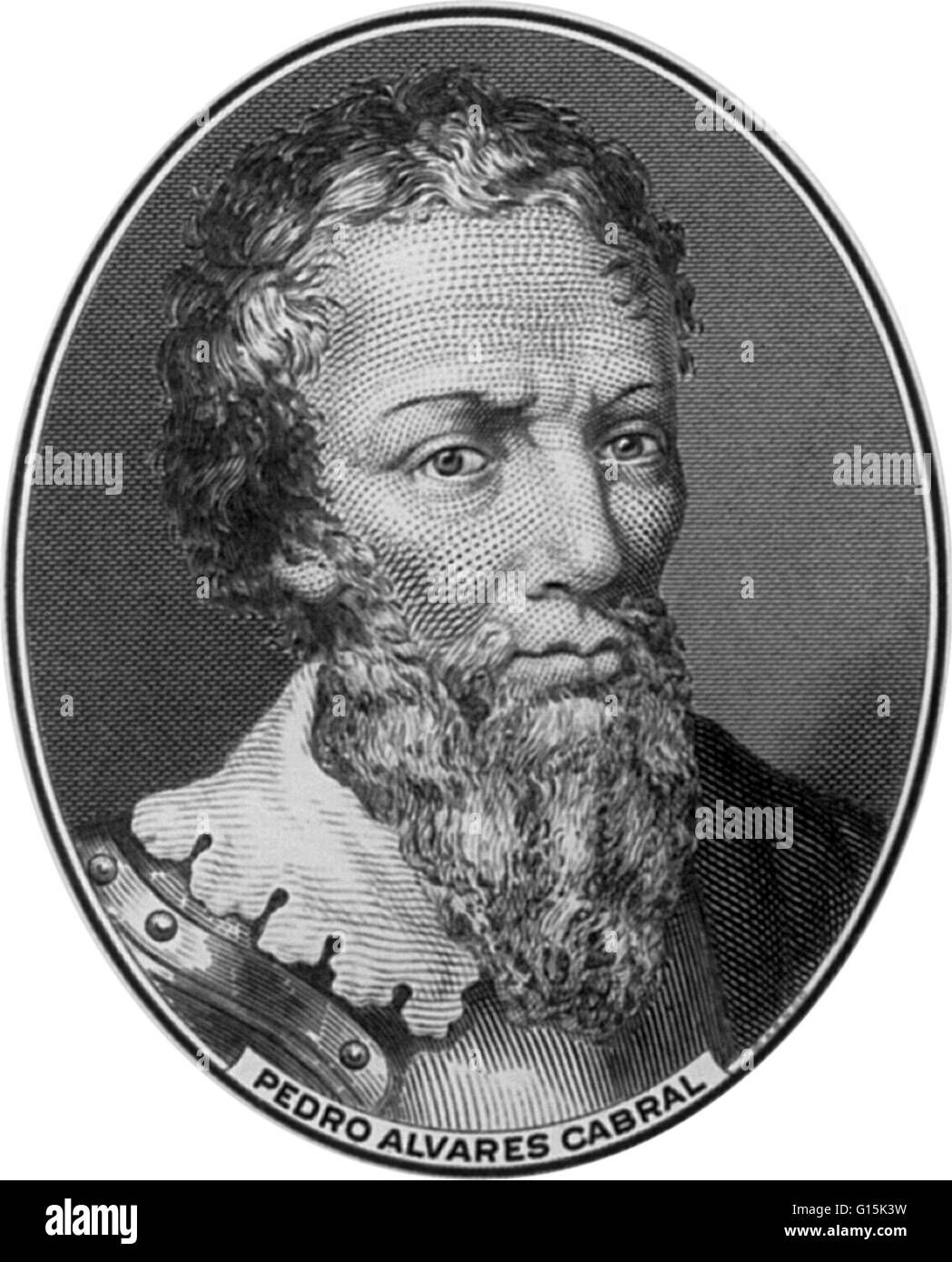 Pedro Alvares Cabral (1467 or 1468-1520) was a Portuguese noble, military commander, navigator and explorer regarded as the first European to set foot on Brazil. Cabral conducted the first substantial exploration of the northeast coast of South America an Stock Photo