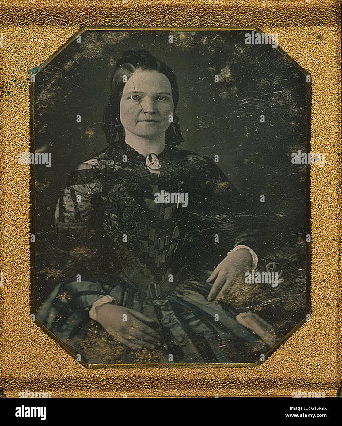 Daguerreotype entitled: Mary Todd Lincoln, wife of Abraham Lincoln. Mary Ann Todd Lincoln ( December 13, 1818 - July 16, 1882) was the wife of the 16th President of the United States, Abraham Lincoln, and was First Lady of the United States from 1861 to 1 Stock Photo