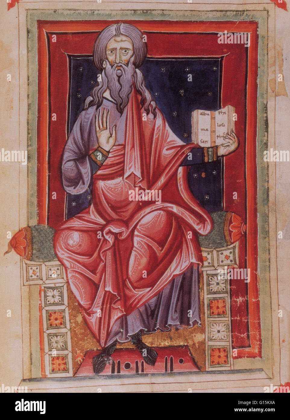 Portrait of Abu Mashar, the founder of Islamic astrology, whose theories concerning the power of planetary conjunctions were immensely influential in east and west. Stock Photo
