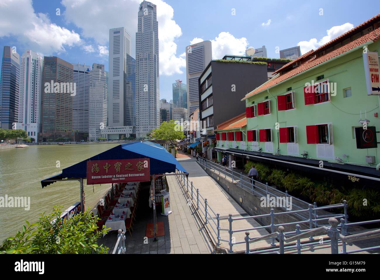 Boat Quay, Singapore, Southeast Asia Stock Photo