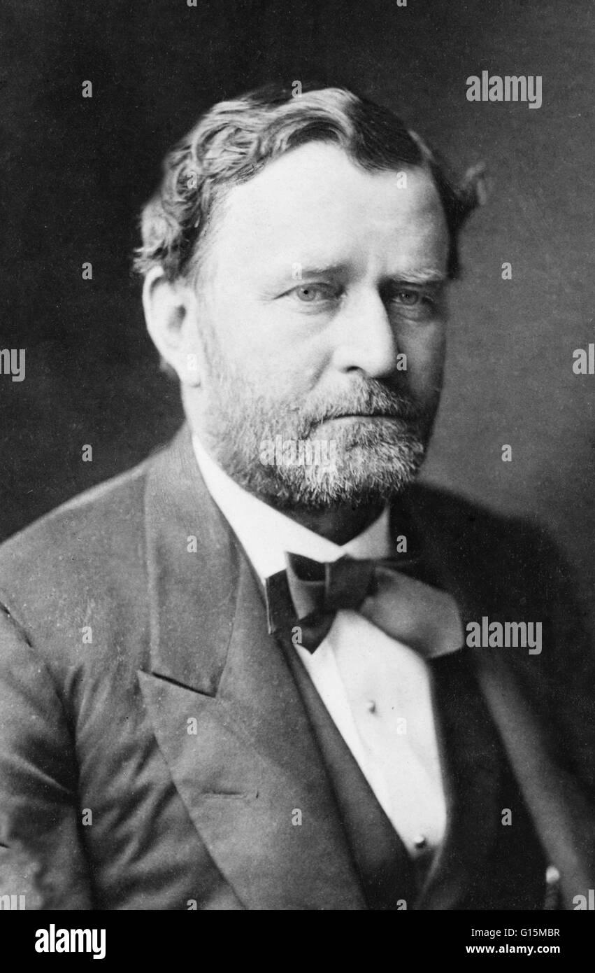 Ulysses S. Grant (born Hiram Ulysses Grant; April 27, 1822 - July 23, 1885) was the 18th President of the United States. A career soldier, he graduated from the United States Military Academy at West Point and served in the Mexican-American War. Under Gra Stock Photo