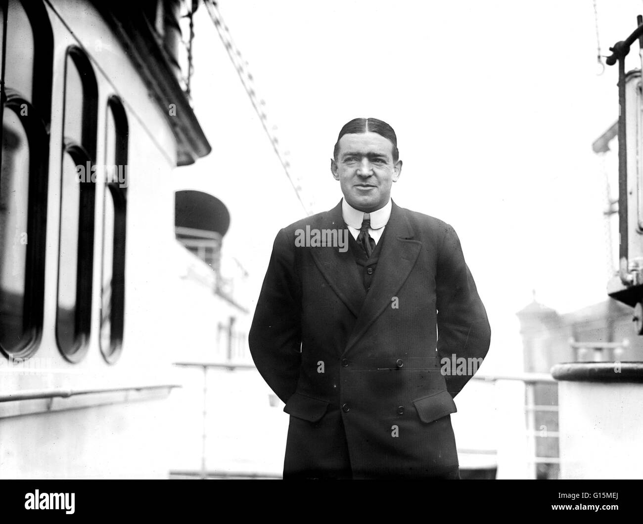 Ernest Henry Shackleton (1874-1922), in 1914, Irish explorer of the Antarctic. Shackleton was born in County Kildare, Ireland, and served as a junior officer on Captain Scott's 1901 National Antarctic Expedition. In 1909 he led his own expedition to Antar Stock Photo