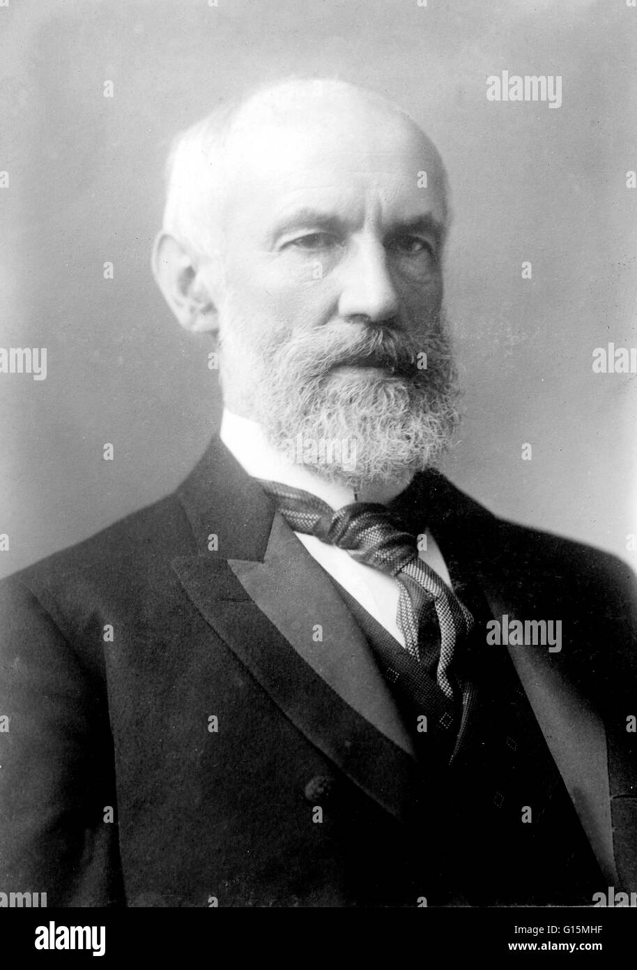 Granville Stanley Hall (February 1, 1844 - April 24, 1924) was a pioneering American psychologist and educator. His interests focused on childhood development and evolutionary theory. In 1887, Hall founded the American Journal of Psychology and in 1892 wa Stock Photo