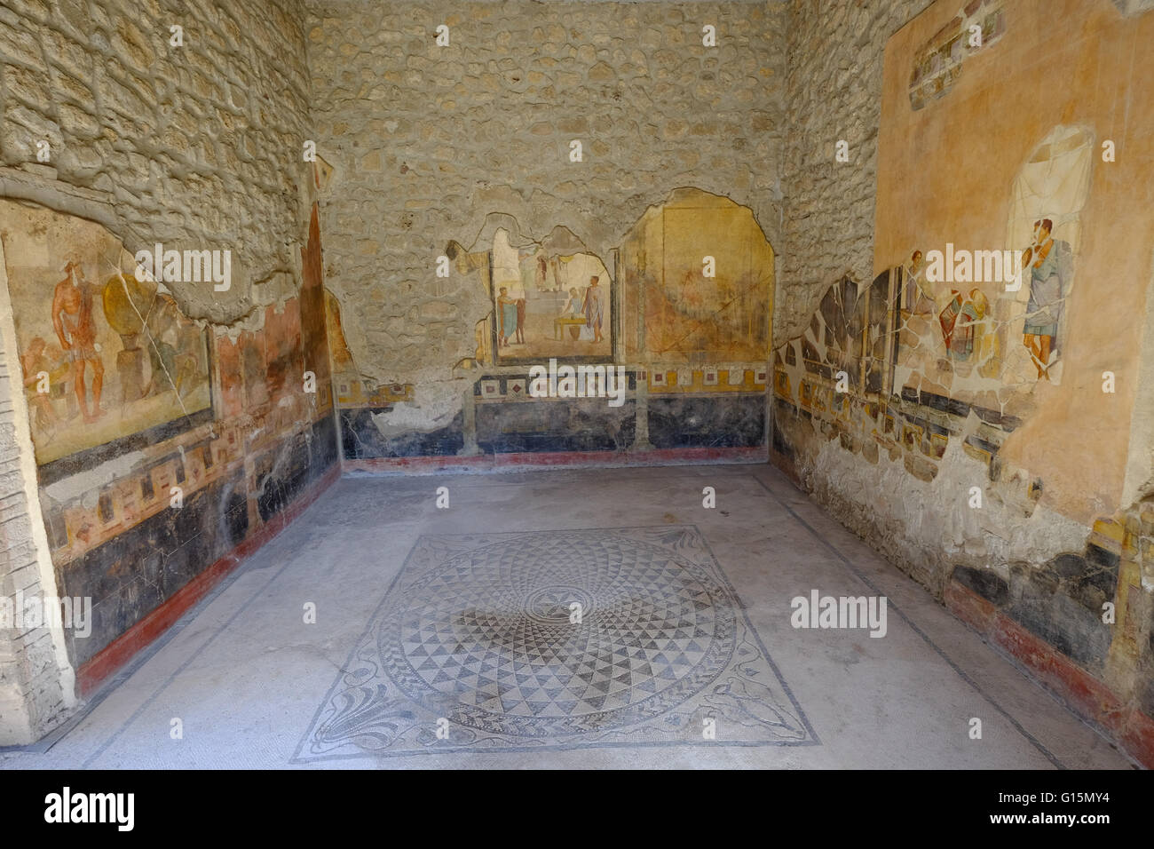 House of the Golden Cupids (Casa degli Amorini Dorati), Pompeii, UNESCO, the ancient Roman town near Naples, Campania Stock Photo