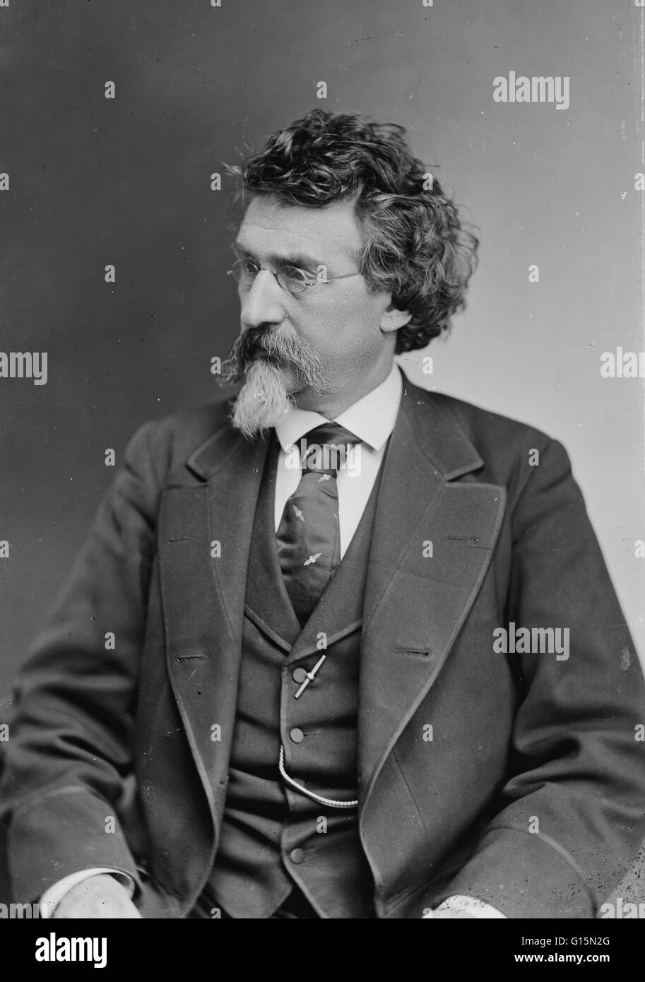 Mathew B. Brady (1822 - January 15, 1896) was one of the most celebrated 19th century American photographers, best known for his portraits of celebrities and his documentation of the American Civil War. He is credited with being the father of photojournal Stock Photo