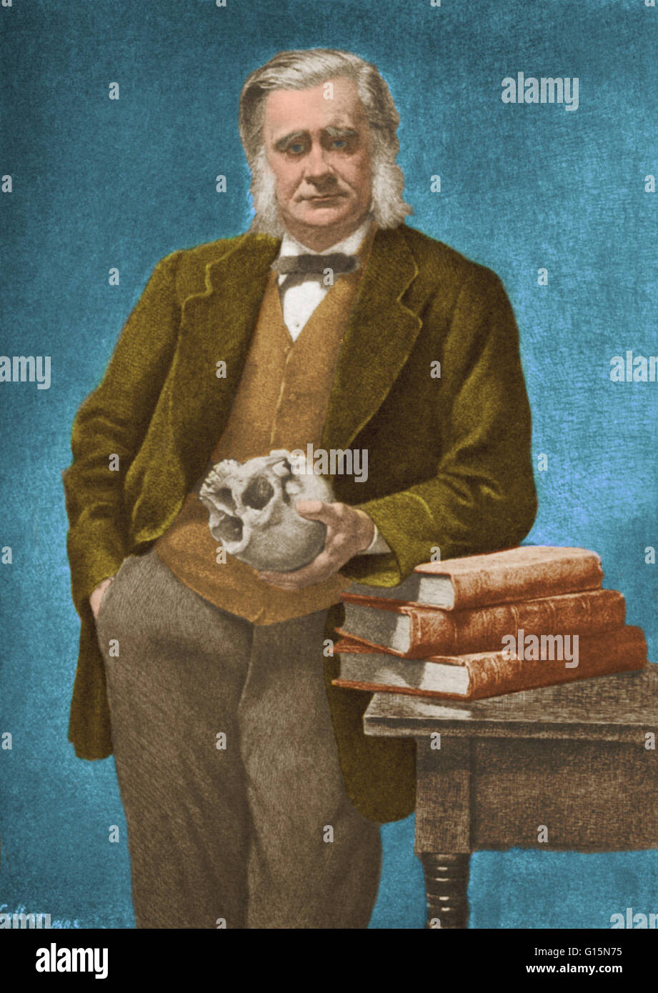 Thomas Henry Huxley (1825-1895) was an English biologist, known as 'Darwin's Bulldog' for his advocacy of Charles Darwin's theory of evolution. Huxley's famous 1860 debate with Samuel Wilberforce was a key moment in the wider acceptance of evolution, and Stock Photo