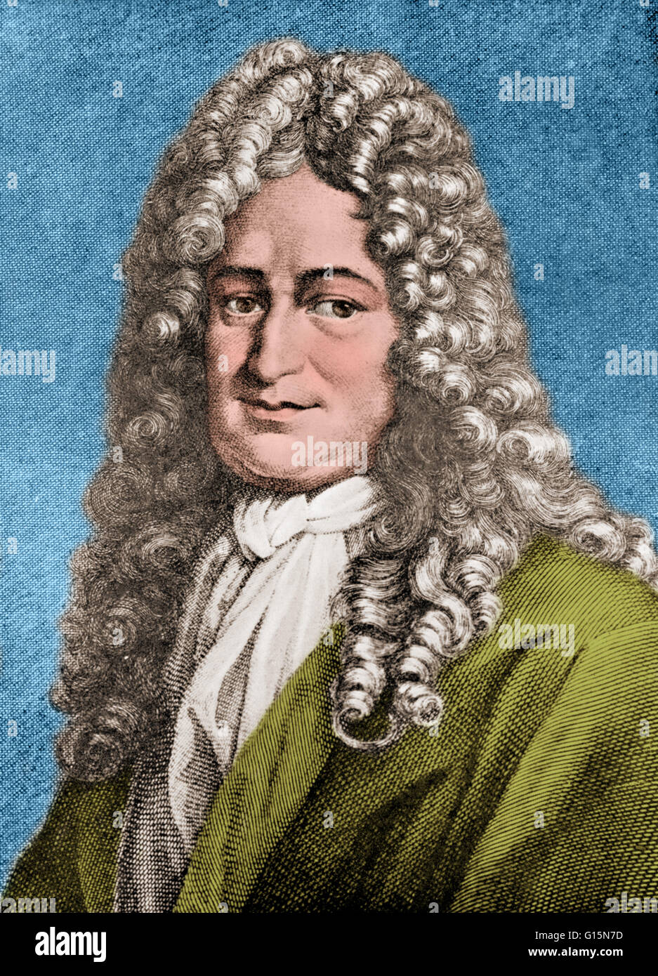 Gottfried Wilhelm Leibniz (von Leibniz) (July 1, 1646 - November 14, 1716) was a German mathematician and philosopher. Leibniz occupies a prominent place in the history of mathematics and the history of philosophy. His mathematical notation has been widel Stock Photo
