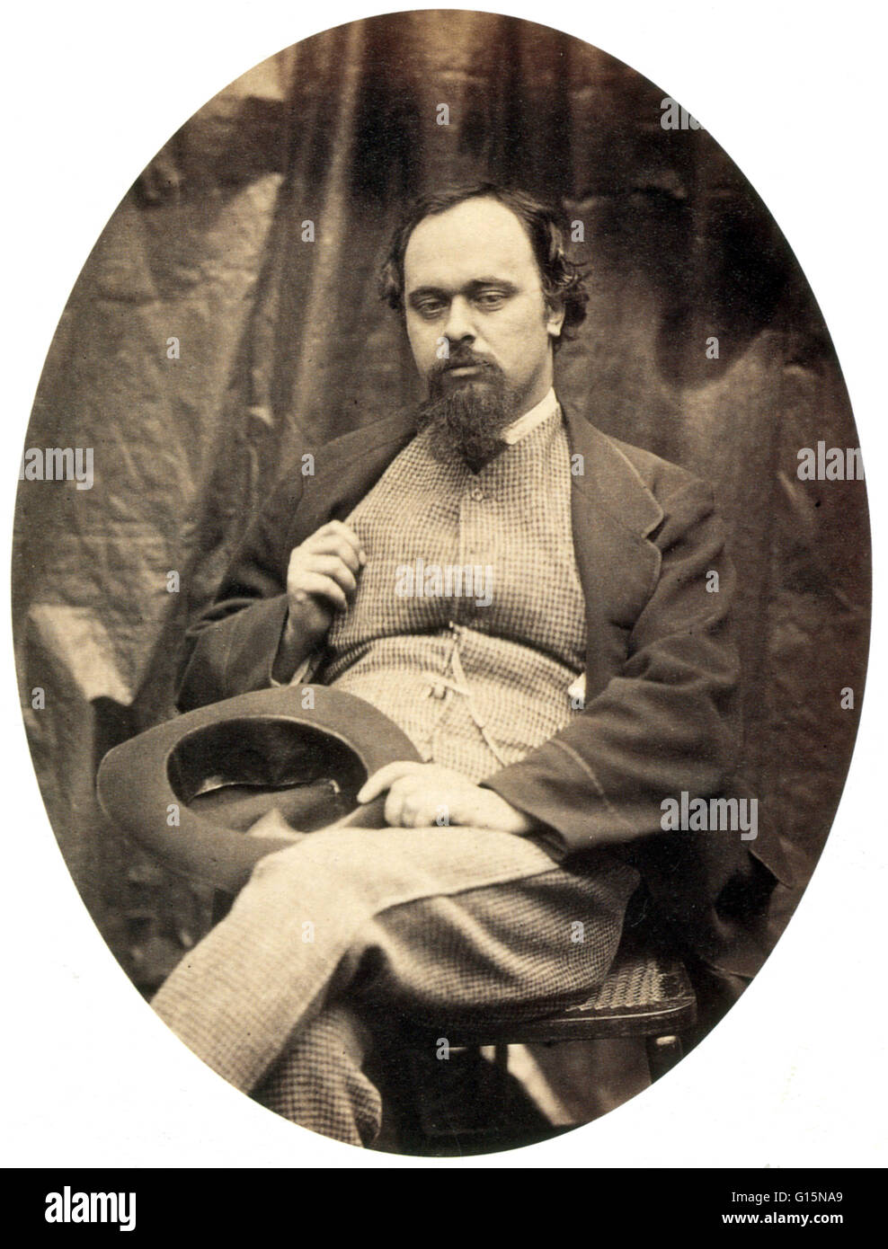 Dante Gabriel Rossetti (May 12, 1828 - April 9, 1882) was an English poet, illustrator, painter and translator. His early poetry was influenced by John Keats. His later poetry was characterized by the complex interlinking of thought and feeling. He freque Stock Photo