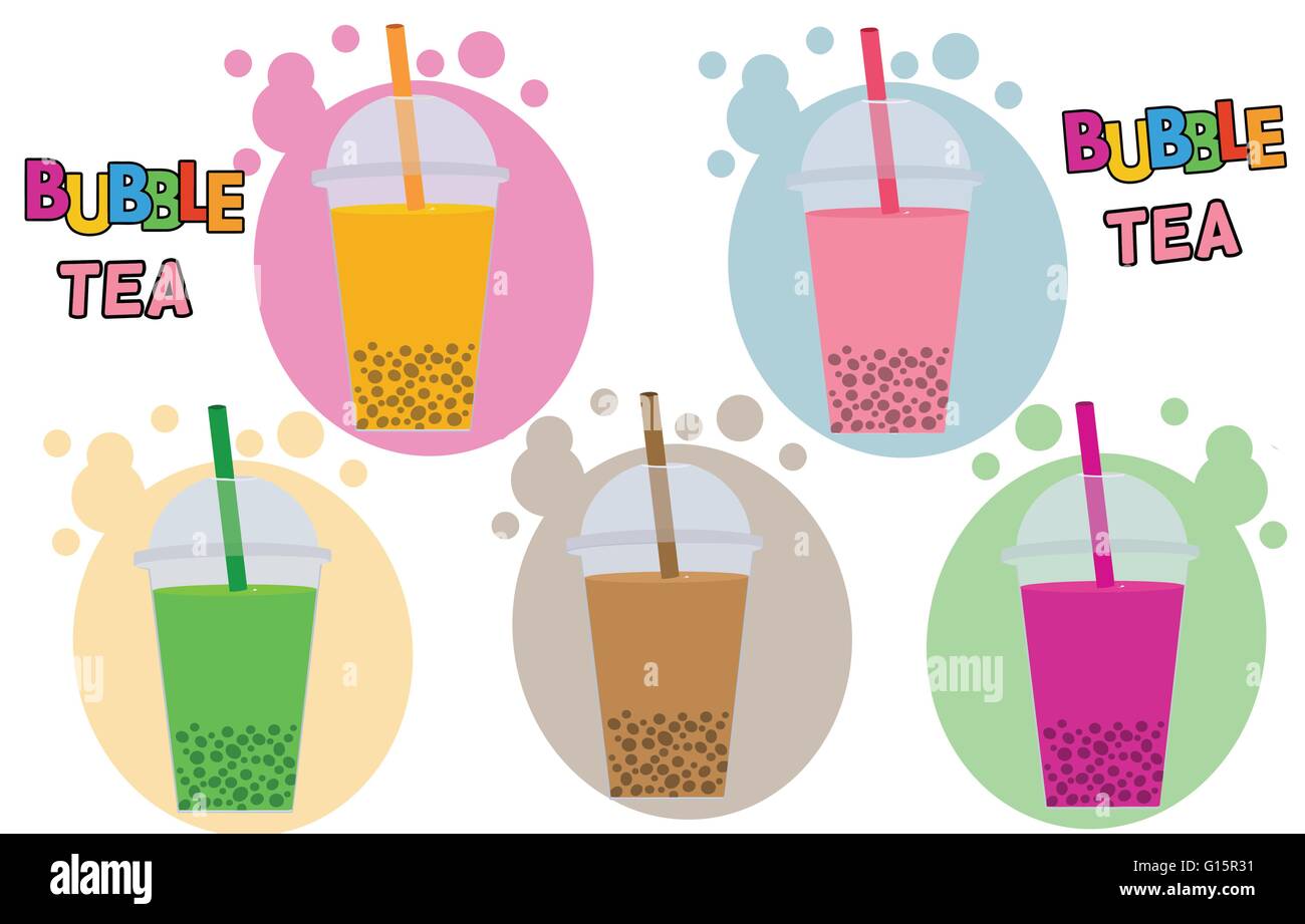 Boba tea vector bubble milk tea icon logo drink - Stock Illustration  [101185755] - PIXTA