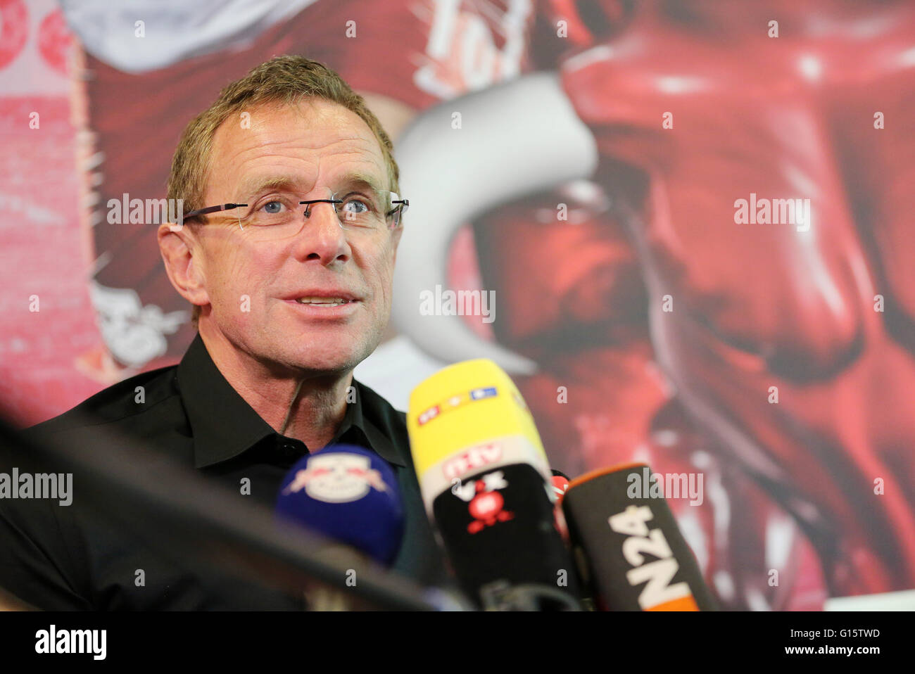 RB Leipzig head coach Ralf Rangnick speaks during a press conference in ...