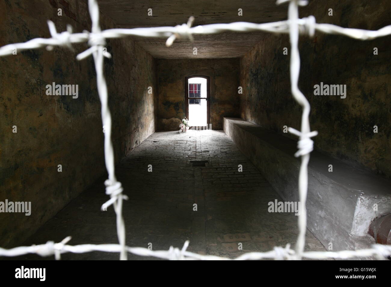 Sztutowo, Poland 9th, May 2016 People attend the 71st anniversary of the liberation of the Nazi German concentration camp, KL Stutthof in Sztutowo. The day commemorates the Soviet Army's liberation of  the Nazi concentration camp, Stutthof. Gas chamber is seen. Credit:  Michal Fludra/Alamy Live News Stock Photo