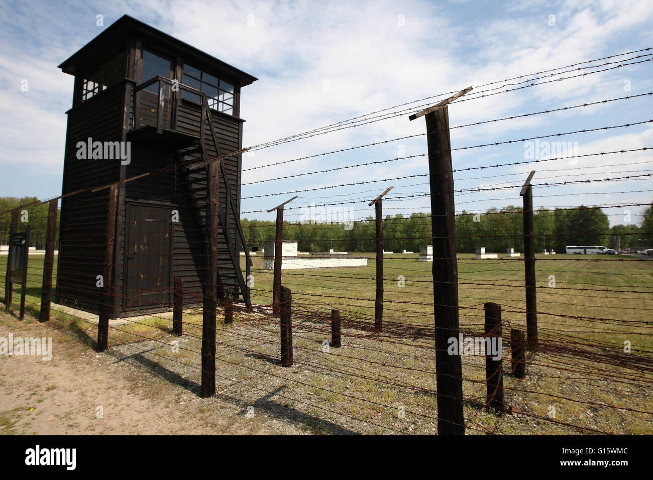 Sztutowo, Poland 9th, May 2016 People attend the 71st anniversary of the liberation of the Nazi German concentration camp, KL Stutthof in Sztutowo. The day commemorates the Soviet Army's liberation of  the Nazi concentration camp, Stutthof. Jewish camp area is seen Credit:  Michal Fludra/Alamy Live News Stock Photo