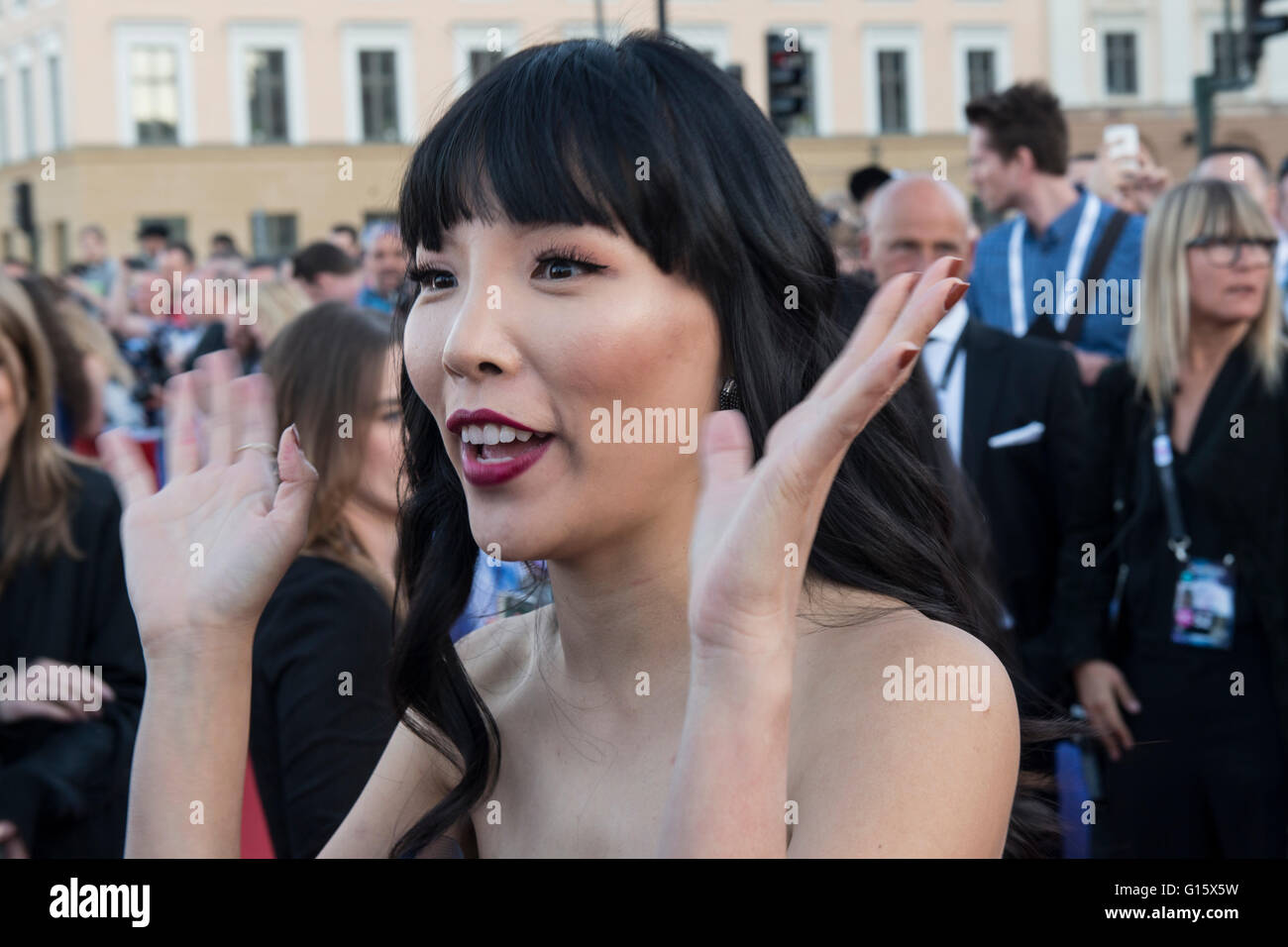 Stockholm, Sweden. 8th May. Dami Im from Australia on the red carpet for the ESC 2016. Credit:  Stefan Crämer/Alamy Live News Stock Photo