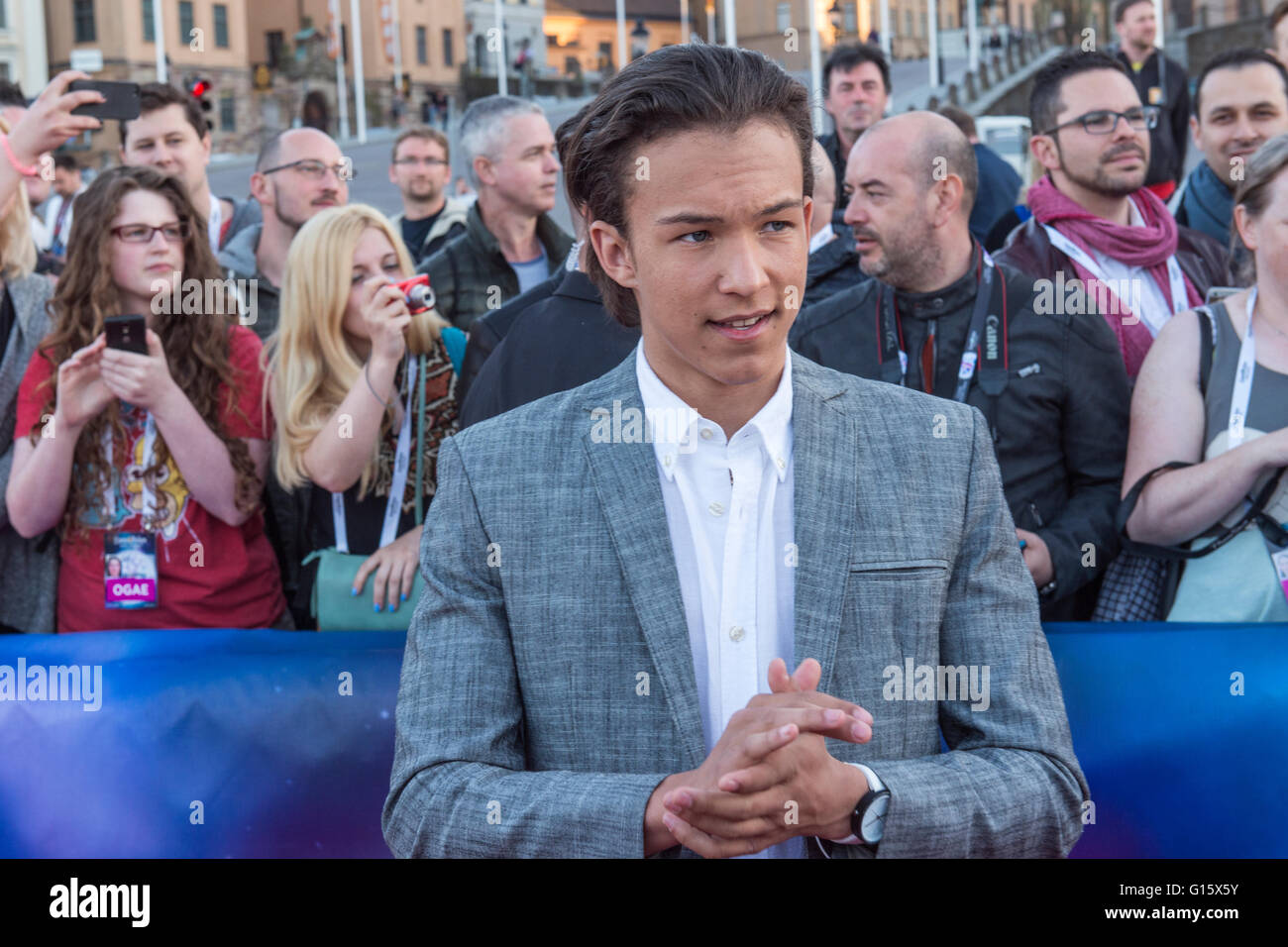 Stockholm, Sweden. 8th May. Frans from Sweden on the red carpet for the ESC 2016. Credit:  Stefan Crämer/Alamy Live News Stock Photo