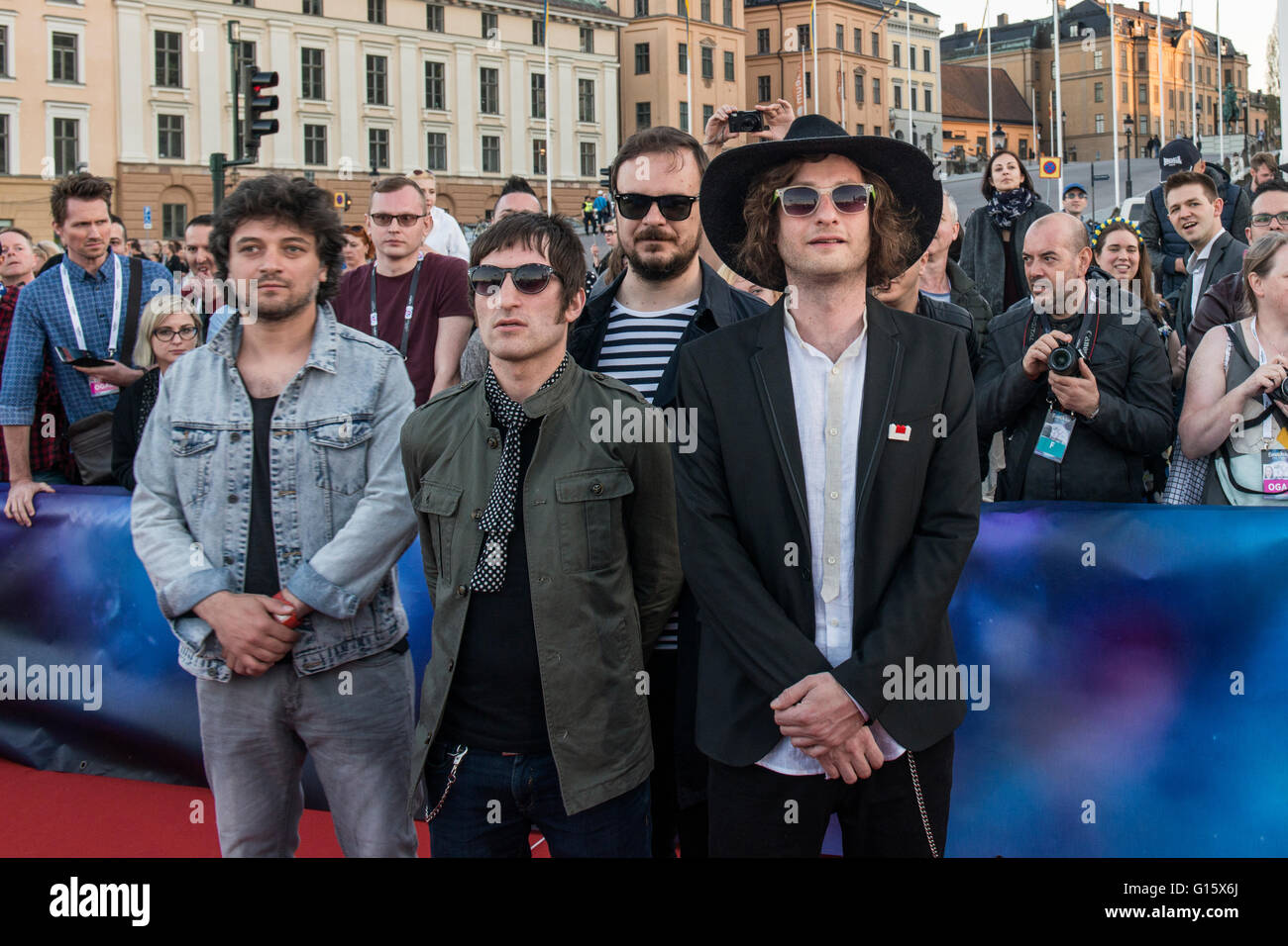 Stockholm, Sweden. 8th May. Nika Kocharov and Young Georgian Lolitaz from Georgia on the red carpet for the ESC 2016. Credit:  Stefan Crämer/Alamy Live News Stock Photo