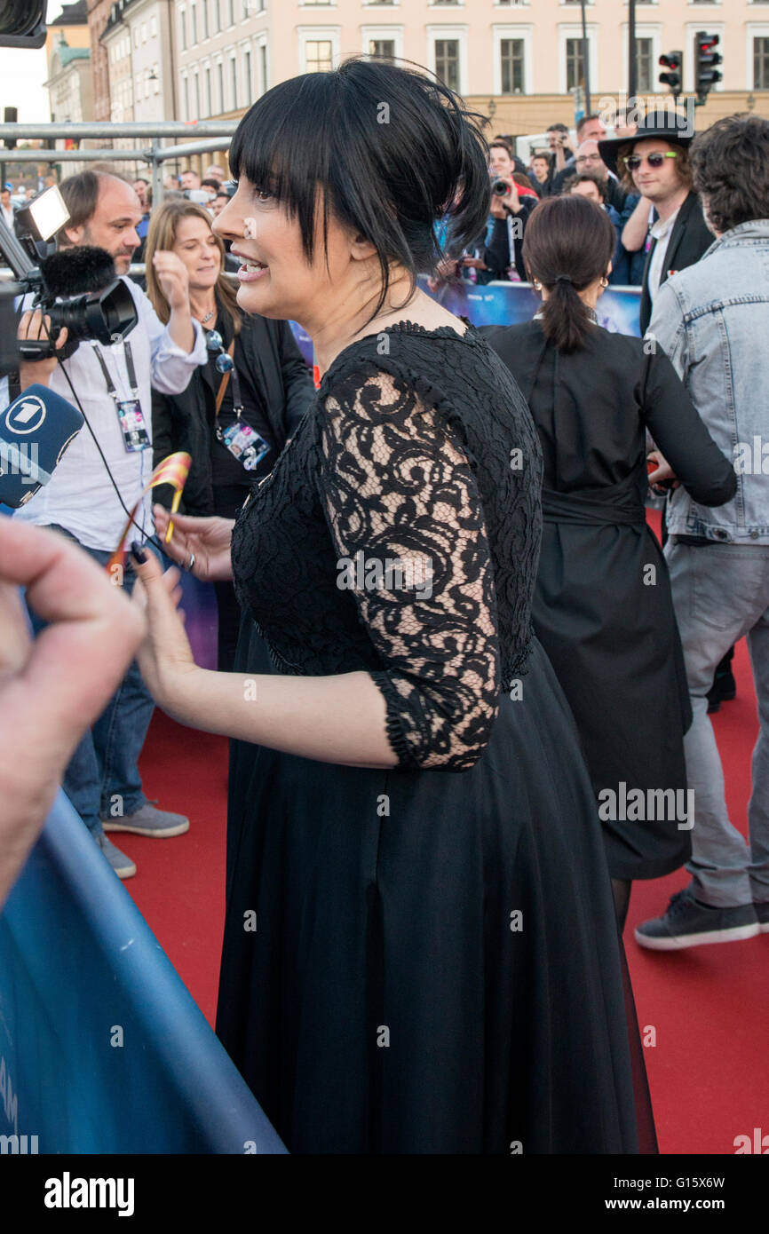 Stockholm, Sweden. 8th May. Kaliopi from Macedonia on the red carpet for the ESC 2016. Credit:  Stefan Crämer/Alamy Live News Stock Photo
