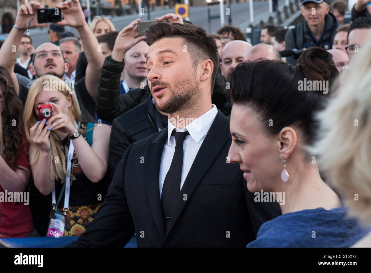 Stockholm, Sweden. 8th May. Sergey Lazarev from Russia on the red carpet for the ESC 2016. Credit:  Stefan Crämer/Alamy Live News Stock Photo