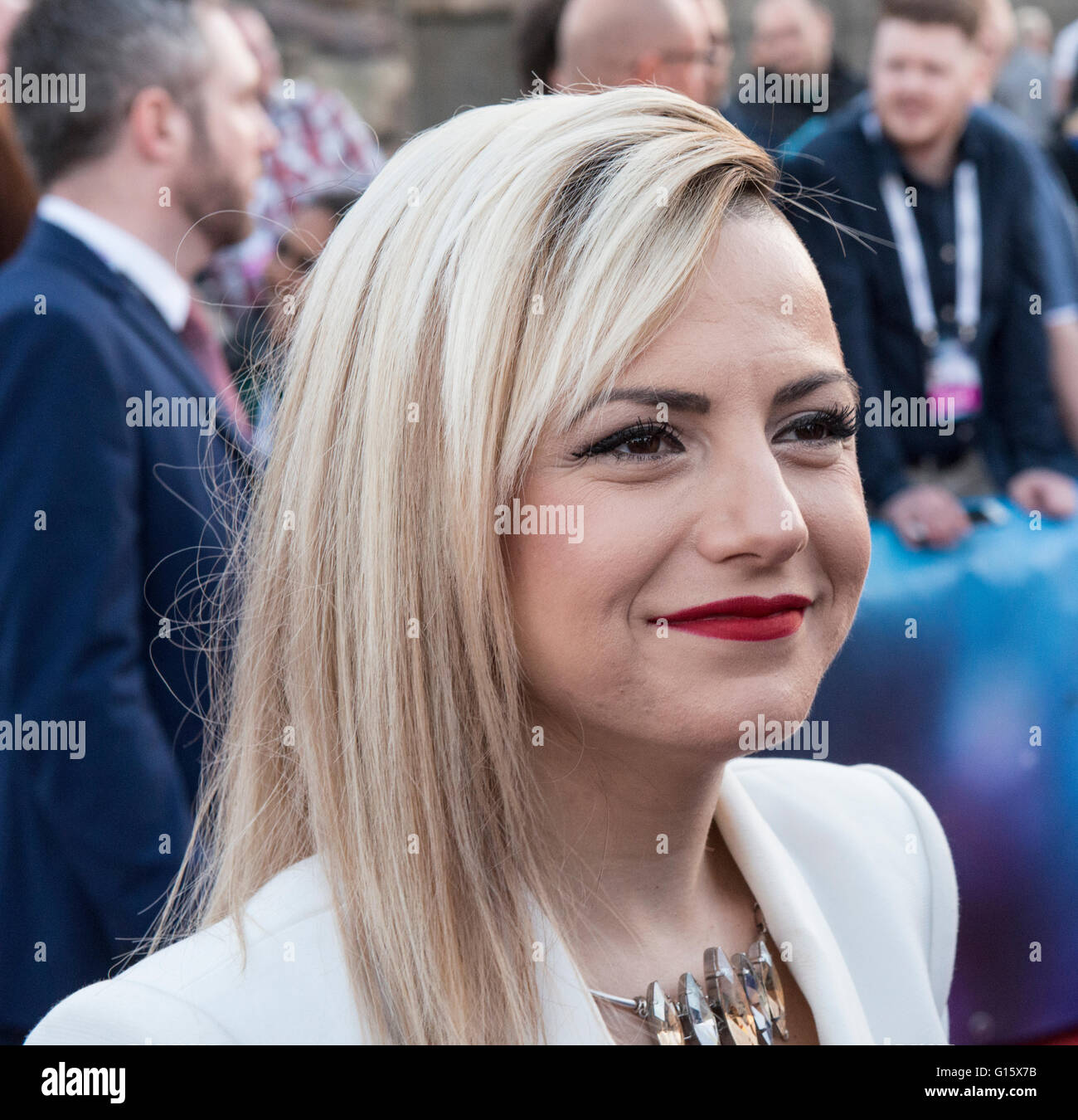 Stockholm, Sweden. 8th May. Poli Genova from Bulgaria on the red carpet for the ESC 2016. Credit:  Stefan Crämer/Alamy Live News Stock Photo