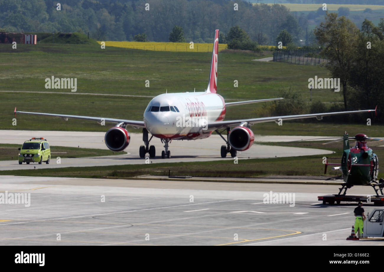 RostockLaage, Germany. 10th May, 2016. An aircraft which is to carry