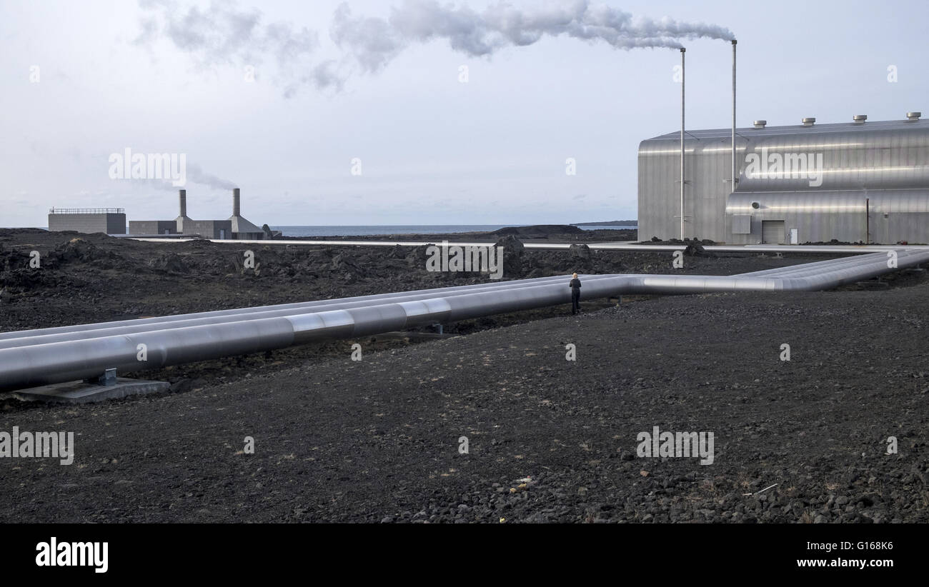 April 18, 2016 - The Reykjanes Power Station is a geothermal power station located in Reykjanes at the southwestern tip of Iceland © Hans Van Rhoon/ZUMA Wire/Alamy Live News Stock Photo
