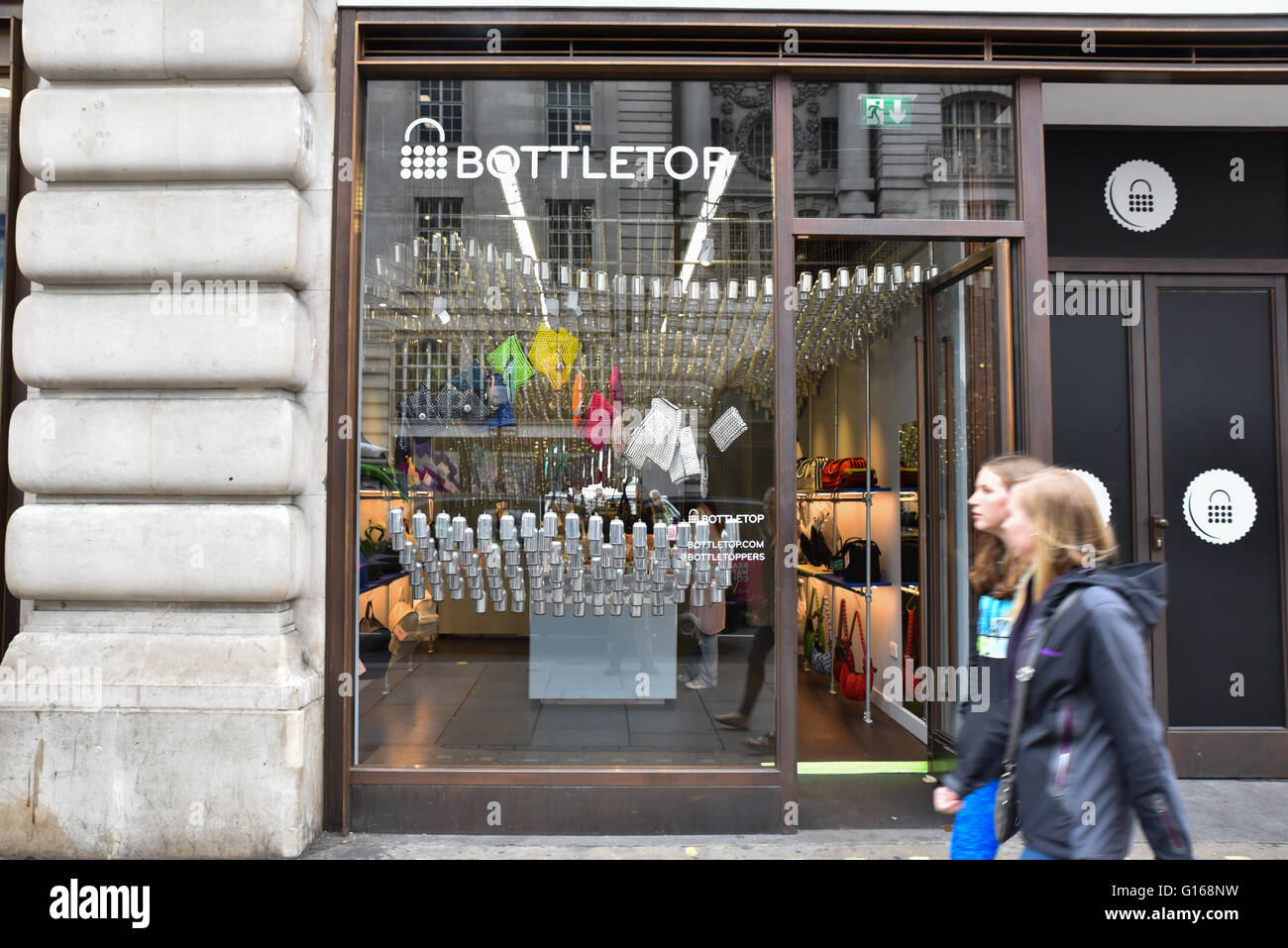 Regent Street, London, UK. 10th May 2016. Bottletop store on Regent Street. "Designs by
