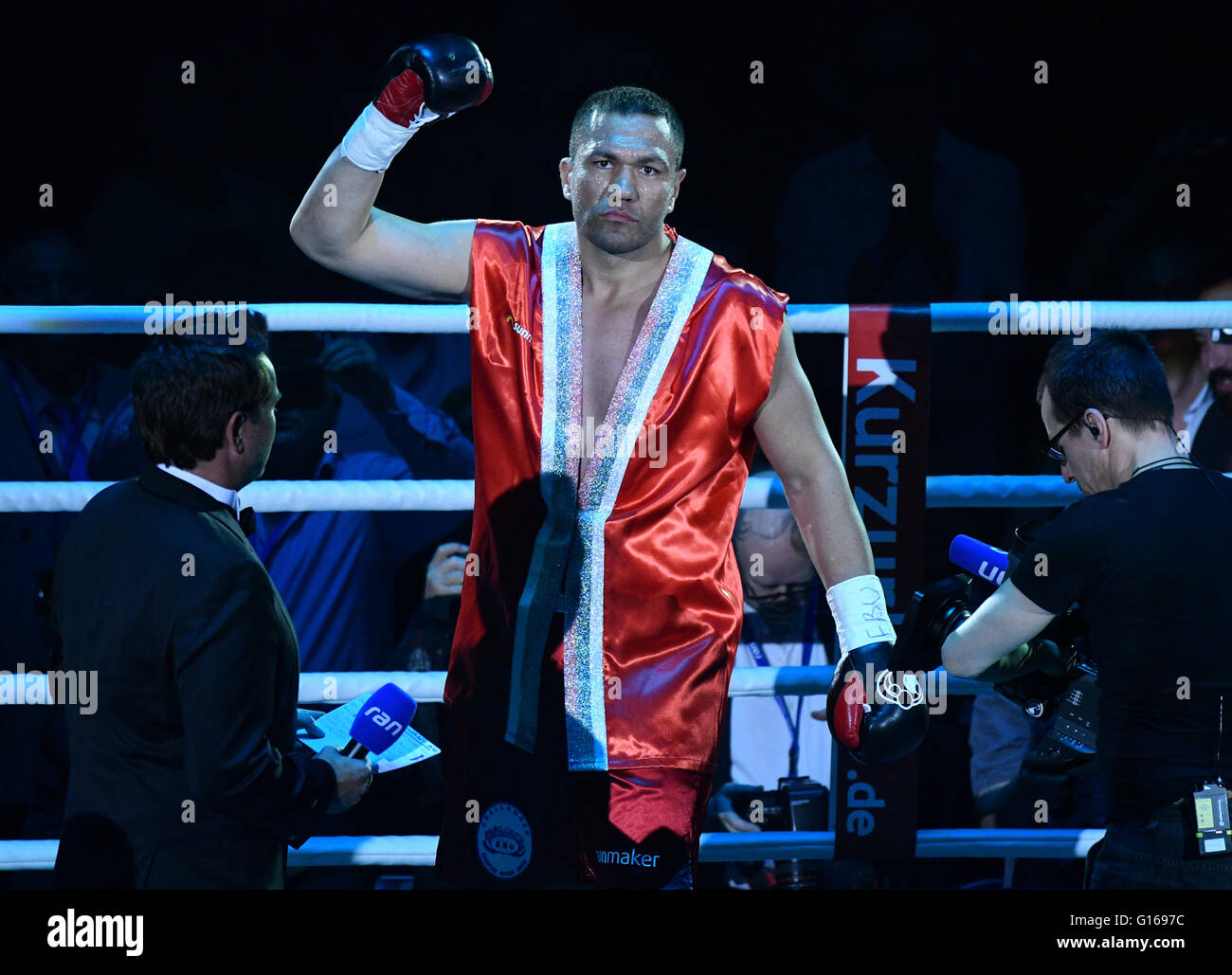 Kubrat Pulev from Bulgaria entering the ring for the EBU Heavyweight
