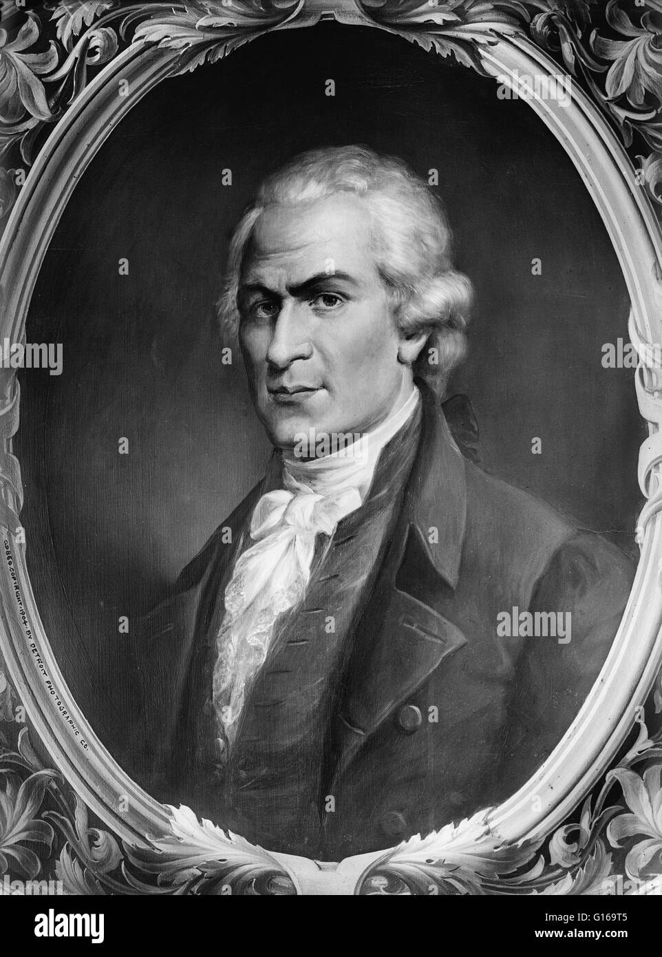Alexander Hamilton (January 11, 1755 or 1757 - July 12, 1804) was a Founding Father of the United States and one of the most influential interpreters and promoters of the Constitution. Born out of wedlock and raised in the West Indies, he was orphaned at Stock Photo