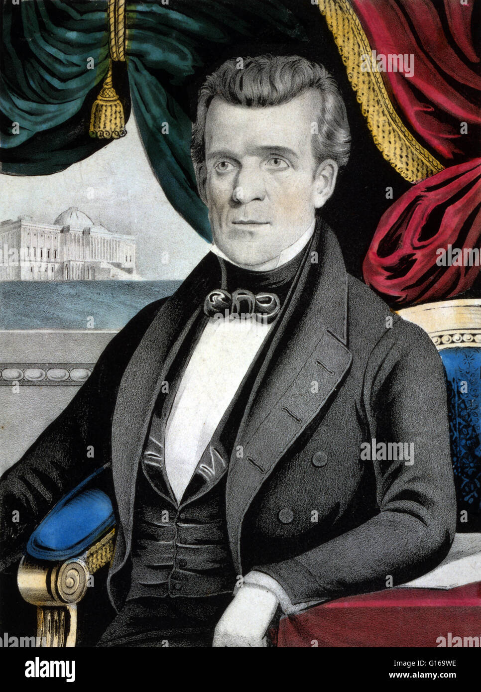 James Knox Polk (November 2, 1795 - June 15, 1849) was the 11th President of the United States (1845-1849). A Democrat, Polk served as the 17th Speaker of the House of Representatives (1835-1839) and Governor of Tennessee (1839-1841). He was the dark hors Stock Photo