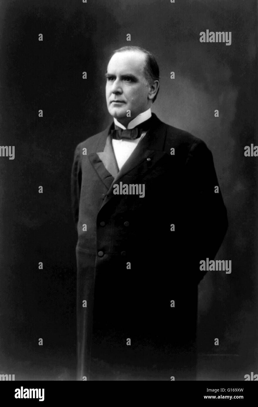 William McKinley (January 29, 1843 - September 14, 1901) was the 25th President of the United States (1897-1901). He was the last President to have served in the American Civil War. After the war, he settled in Ohio, where he practiced law and married Ida Stock Photo