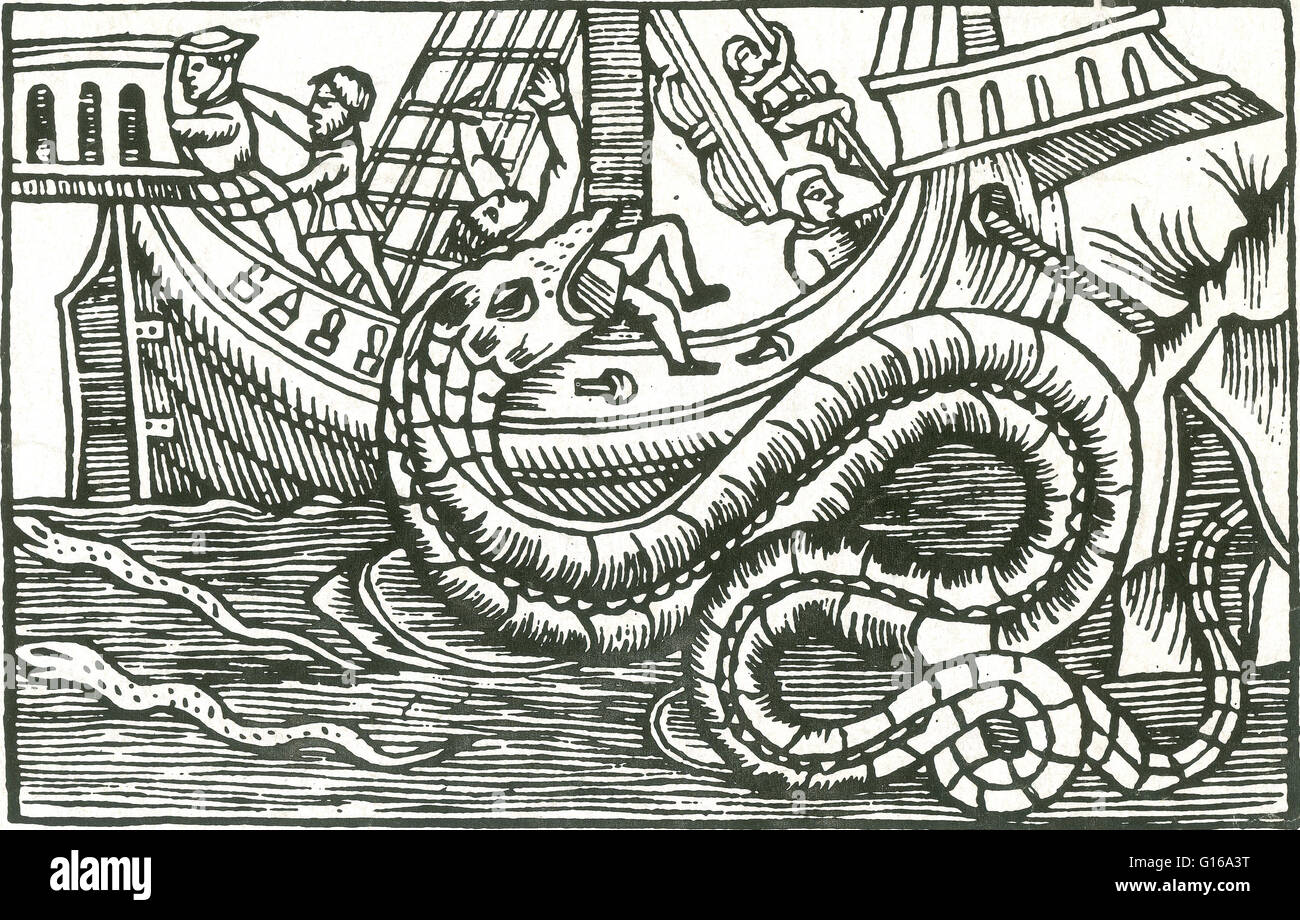 In Olaus Magnus' 1555 work History of the Northern Peoples, he describes a Norwegian serpent so bold that it would come out from its underwater cave on ...