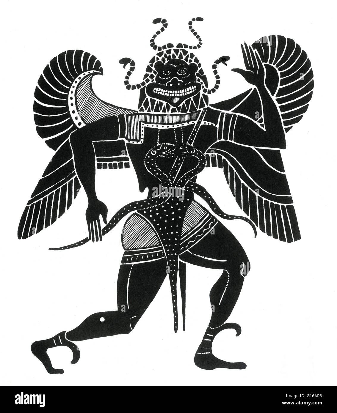 Gorgons On Athenian Pottery 6th Century Bc Stock Illustration