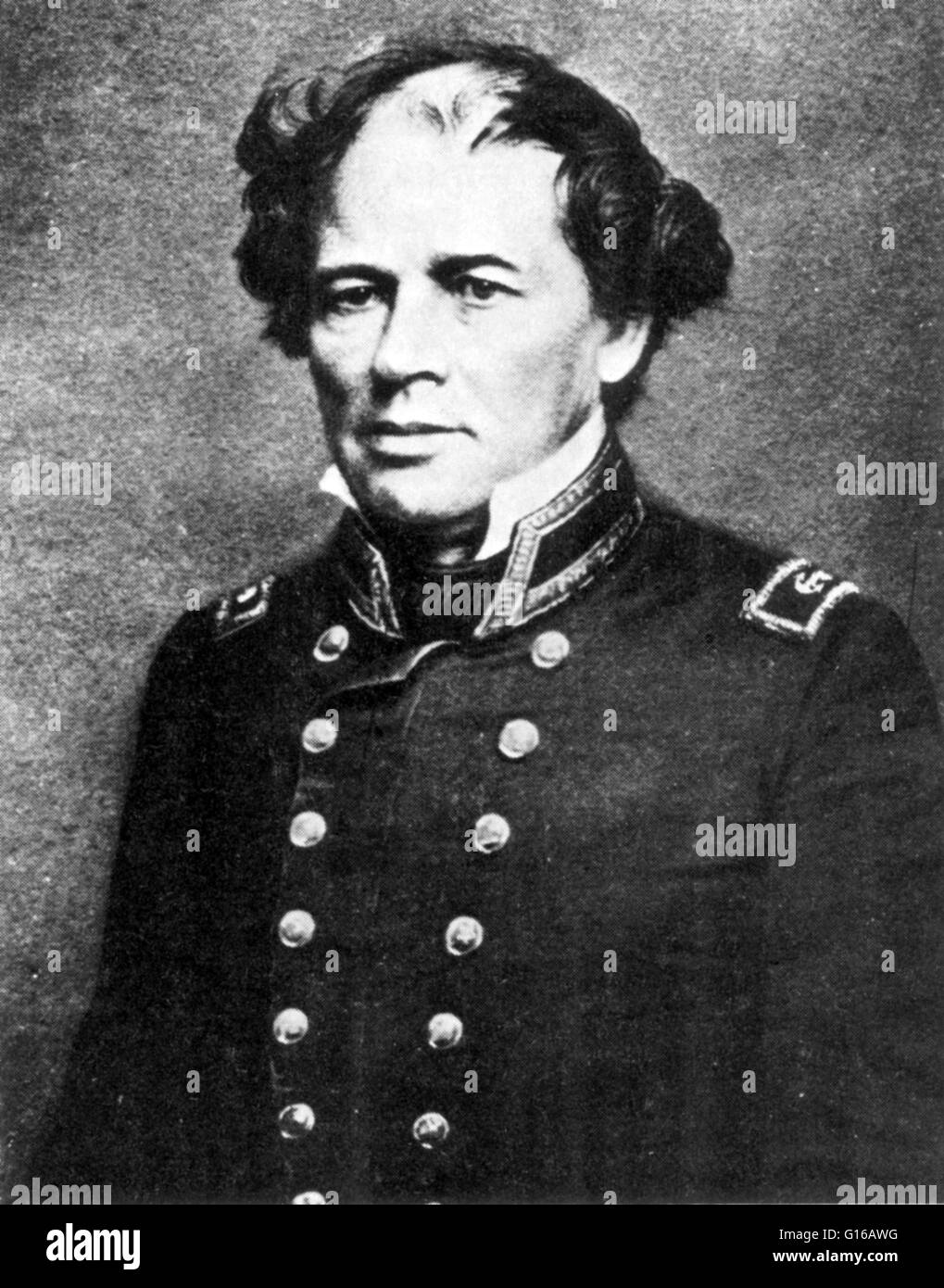 Undated photograph of Lieutenant Maury, US Navy. Matthew Fontaine Maury (January 14, 1806 - February 1, 1873) was an American astronomer, historian, oceanographer, meteorologist, cartographer, author, geologist, and educator. He was nicknamed 'Pathfinder Stock Photo